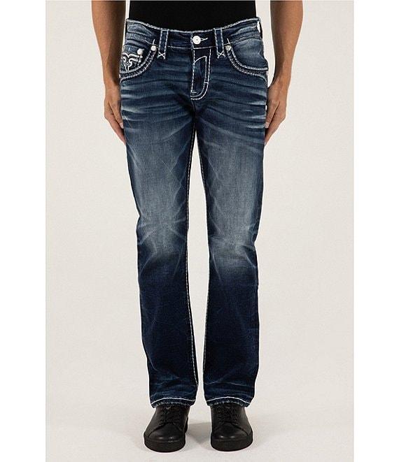 Rock Revival Pristine Fleur-De-Lis-Pocket Straight Leg Jeans Product Image