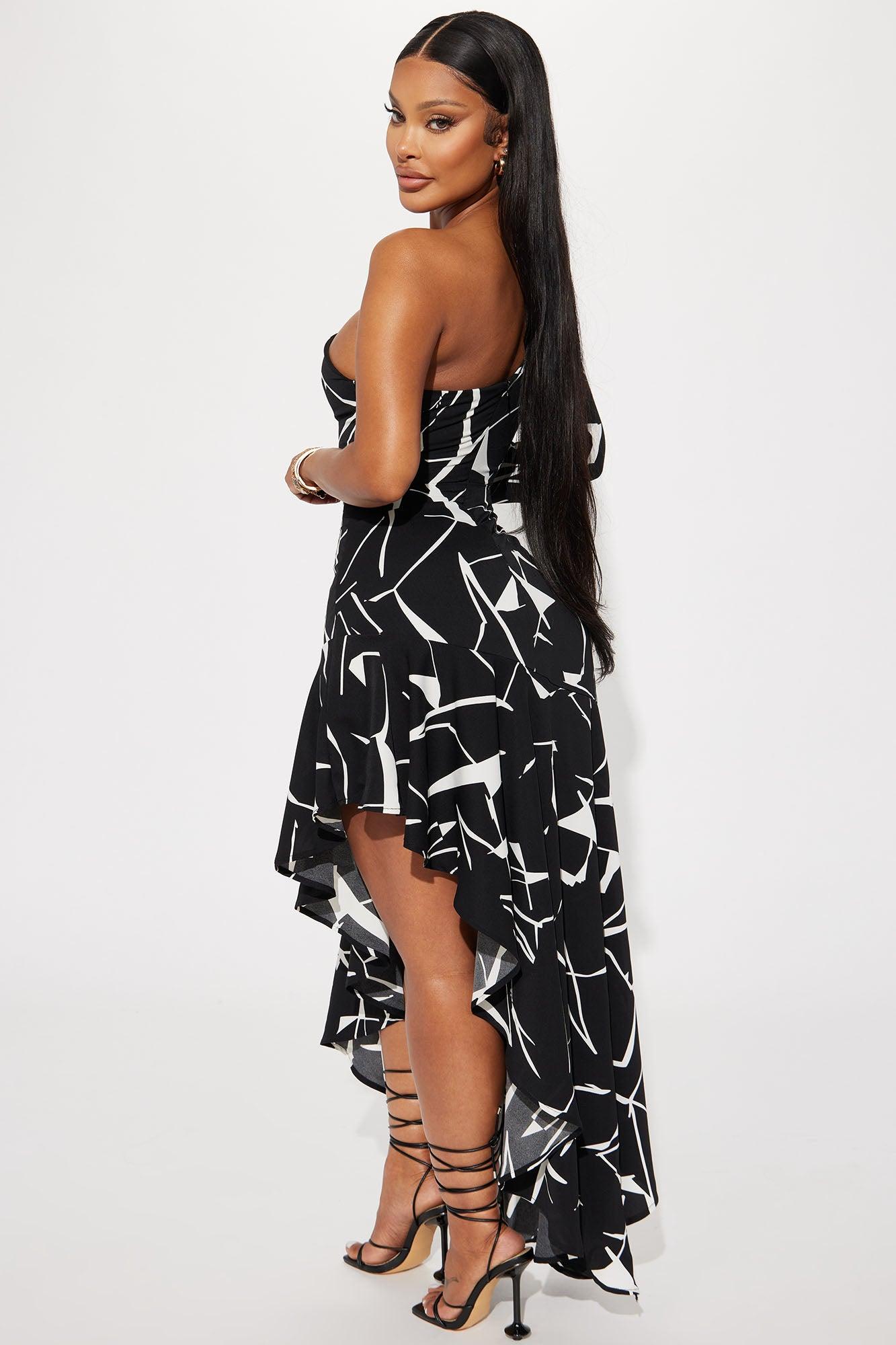 Briella One Shoulder Maxi Dress - Black Product Image