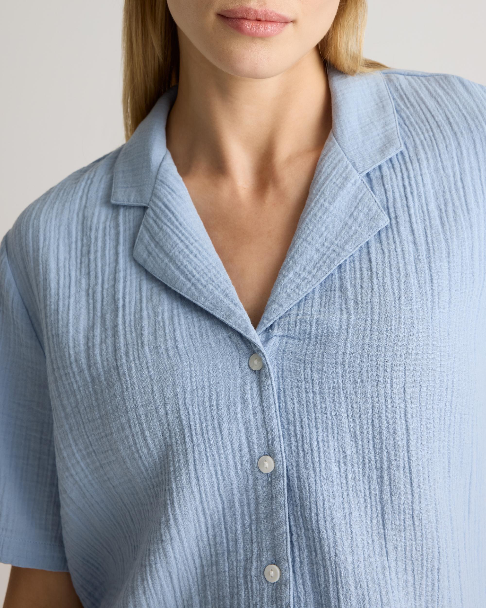 Quince | Women's Gauze Short Sleeve Shirt Organic Cotton Product Image