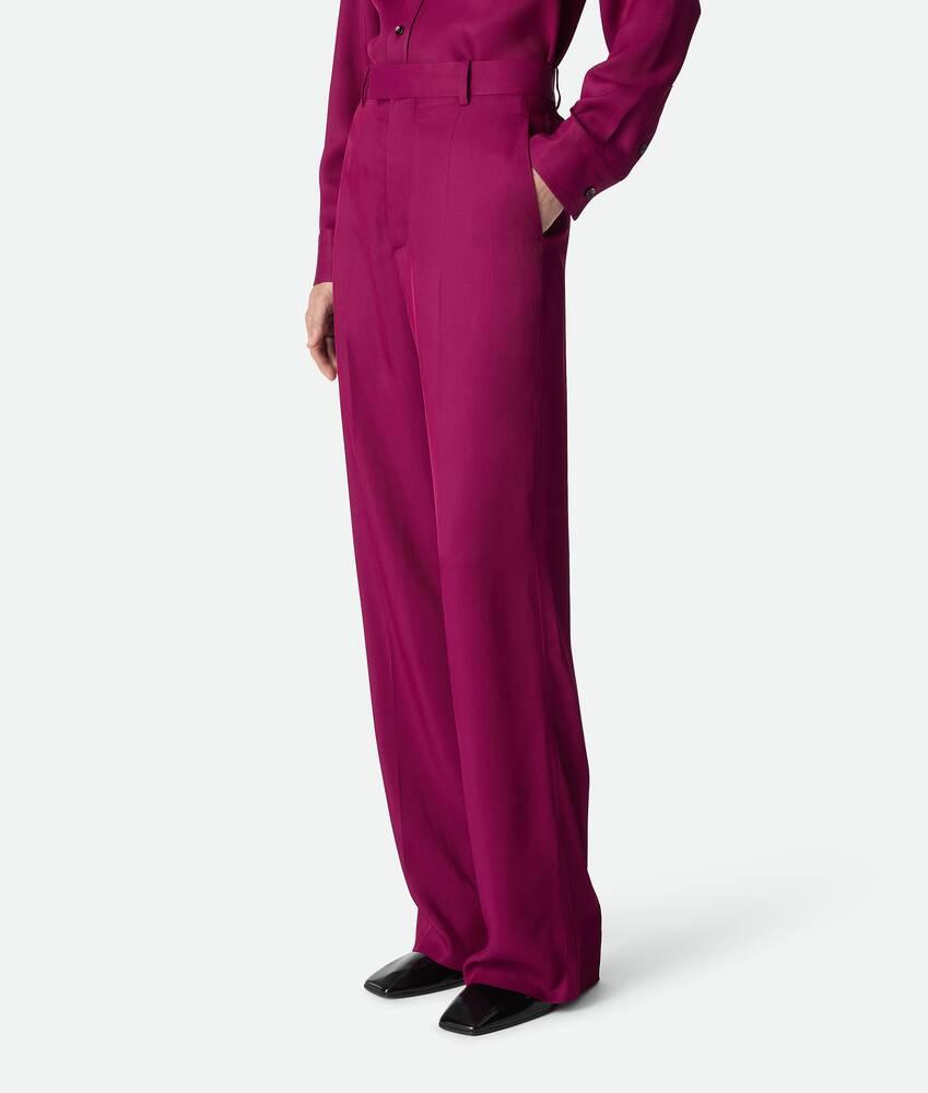 Women's Viscose And Silk Twill Pants in Wildberry Product Image