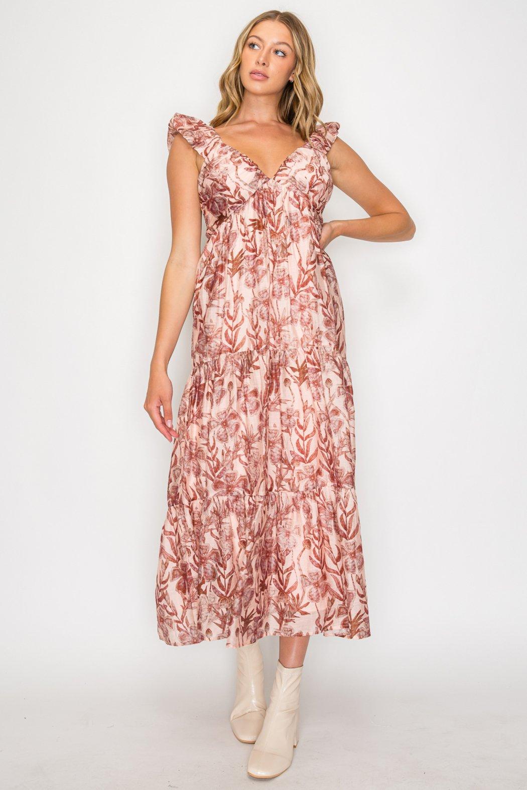 Floral Whimsy Sleeveless Maxi Dress Product Image