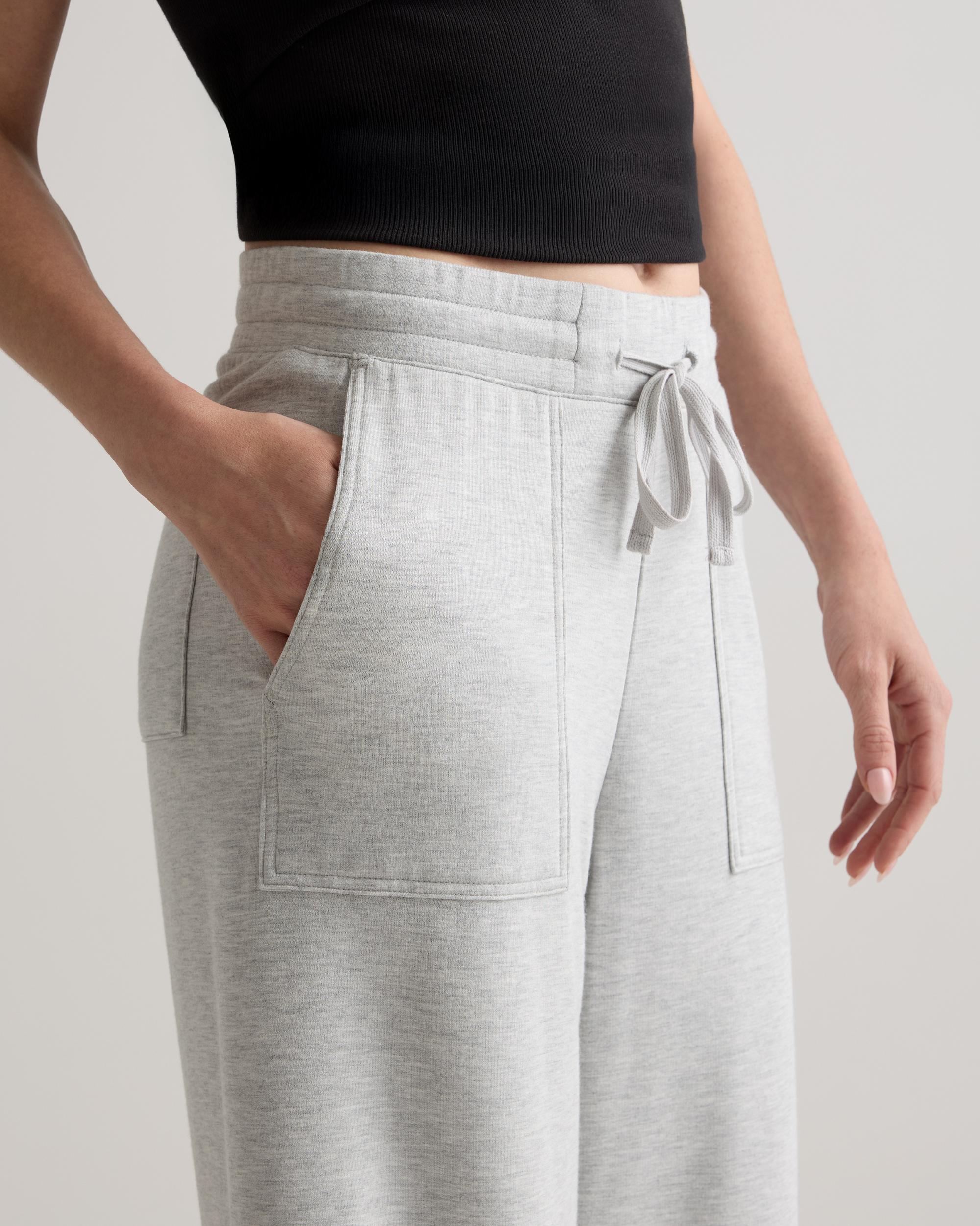Quince | Women's Wide Leg Fleece SweatPantss Supersoft Fleece Lounge Pants Capri, Lenzing Modal Product Image