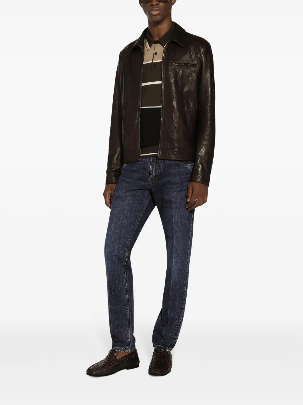 striped silk polo shirt Product Image