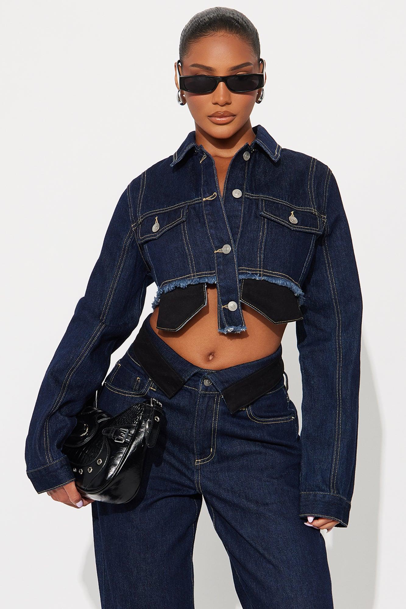 Nori Denim Washed Pant Set - Dark Denim Female Product Image