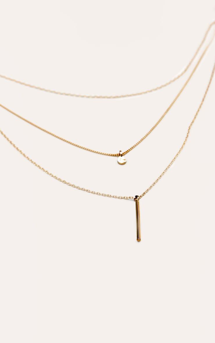 Gold Layered Pendant Detail Necklace Product Image