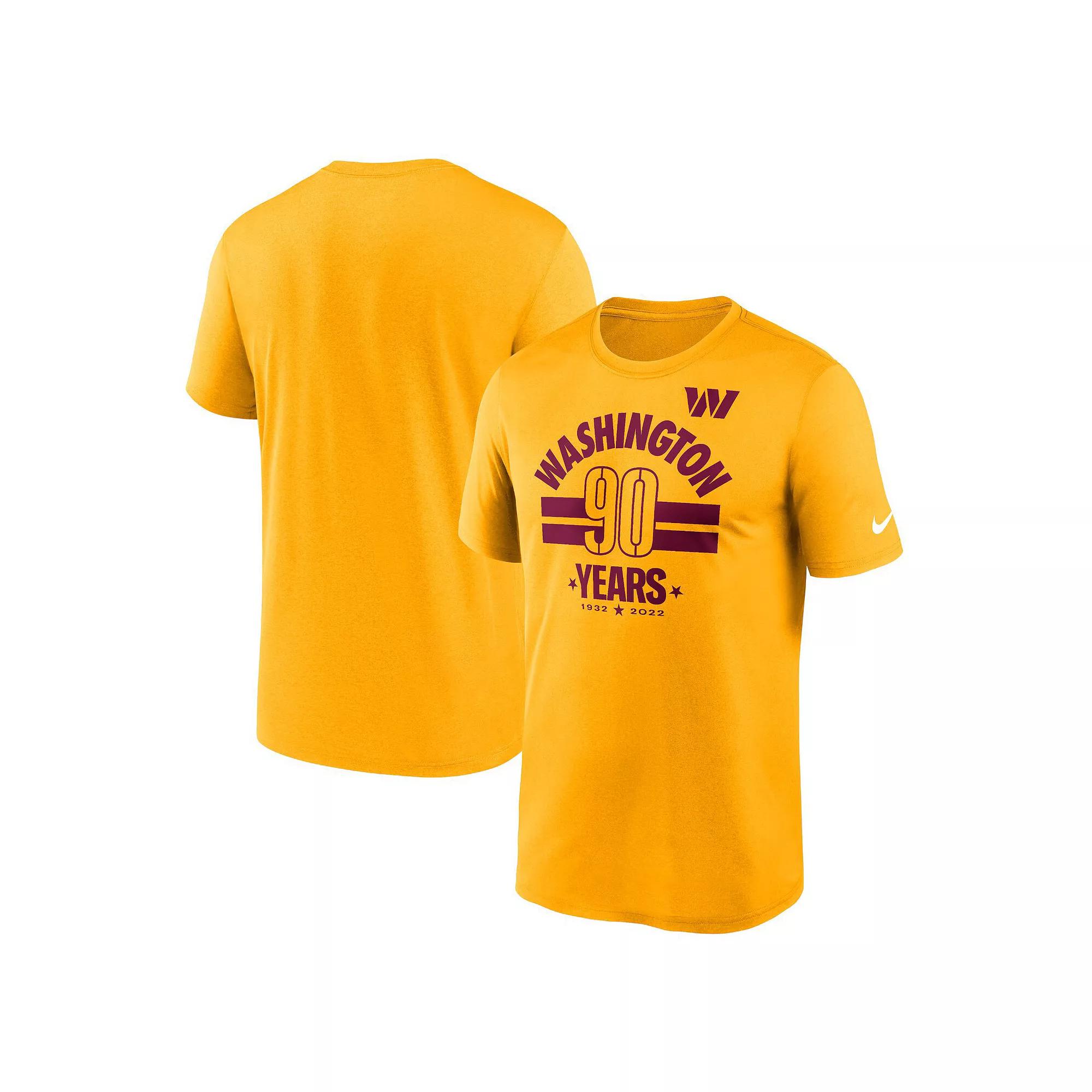 Men's Nike Gold Washington Commanders 90th Anniversary Legend T-Shirt,  Product Image