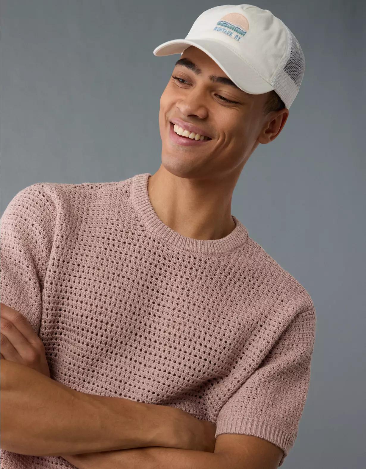 AE Open Knit Sweater T-Shirt Product Image