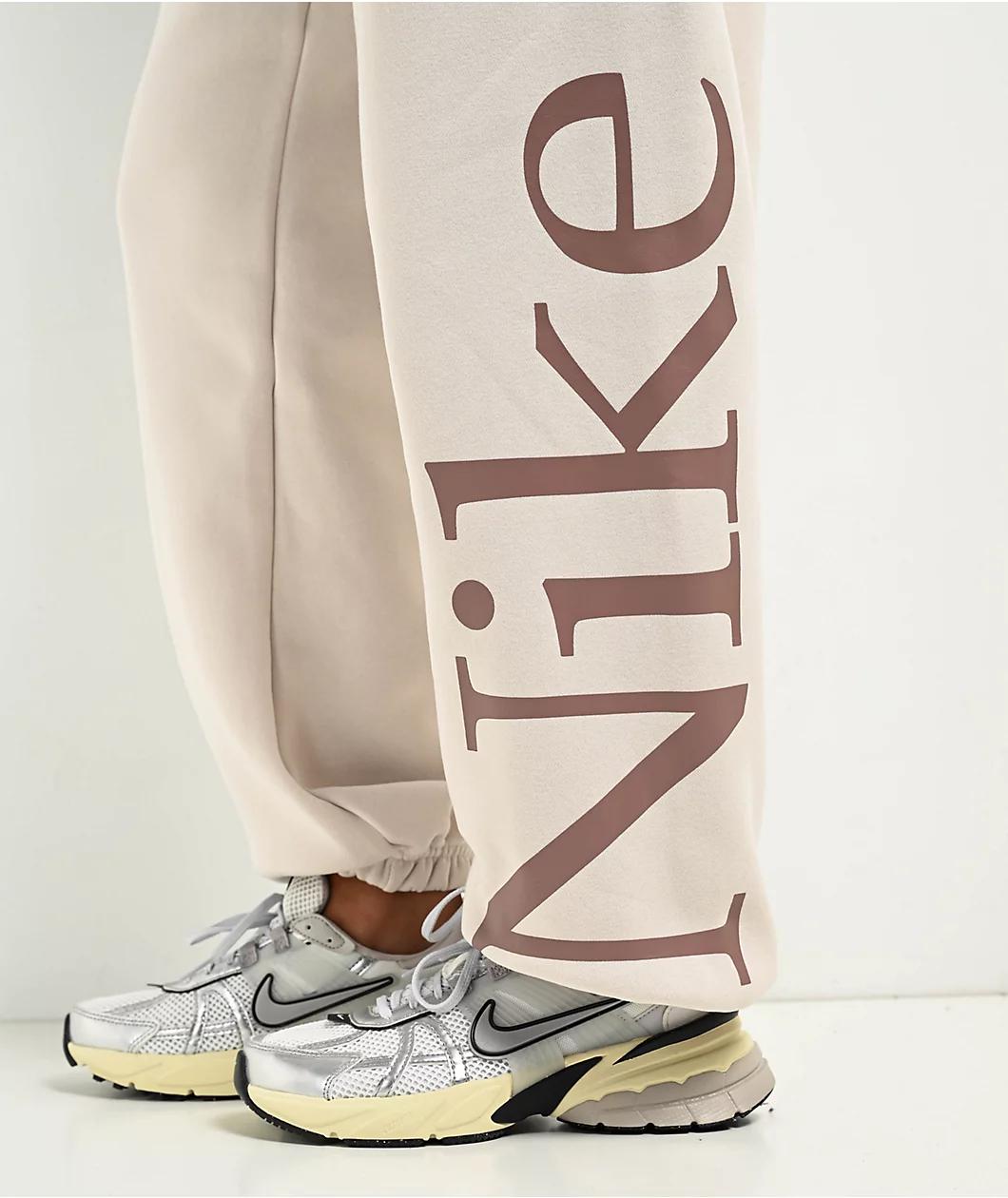 Nike Sportswear Phoenix Fleece Oversize Logo Light Orewood Brown Sweatpants Product Image