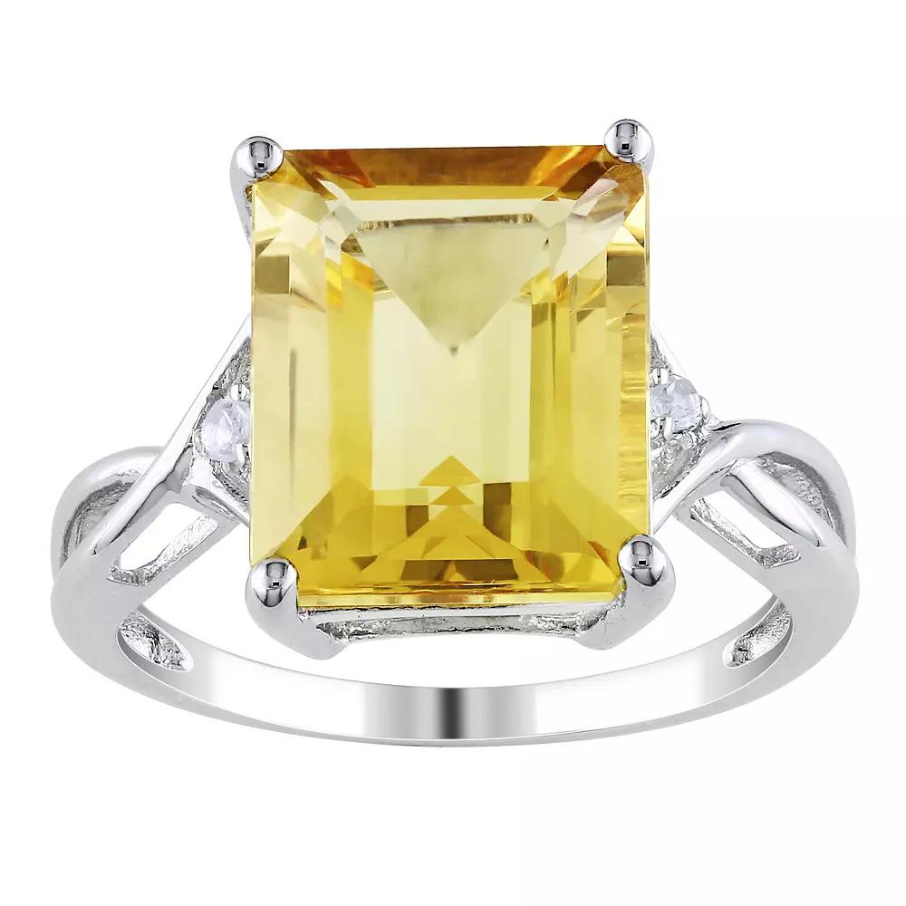 Stella Grace Sterling Silver Citrine & White Topaz Fashion Ring, Women's, Size: 5 Product Image