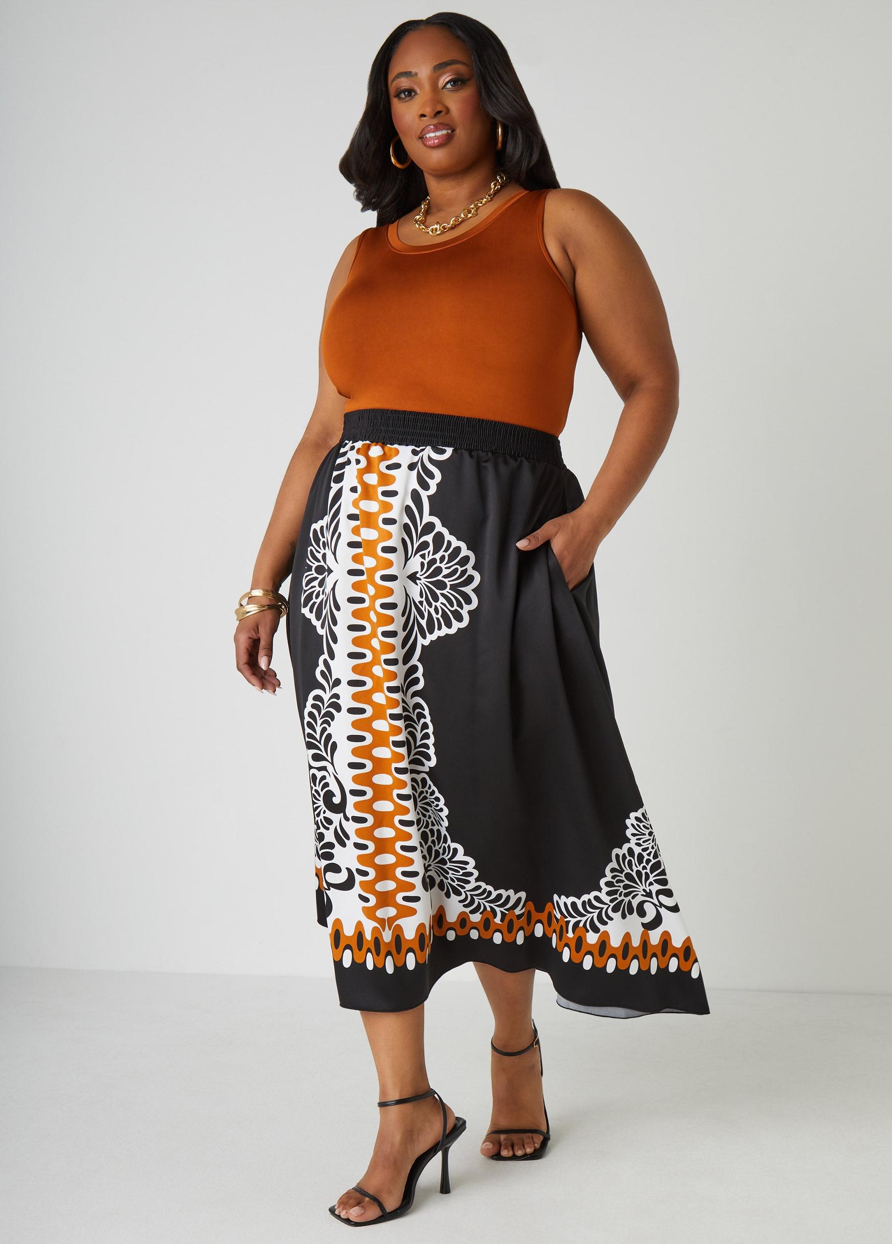 Printed Satin Maxi Skirt Product Image