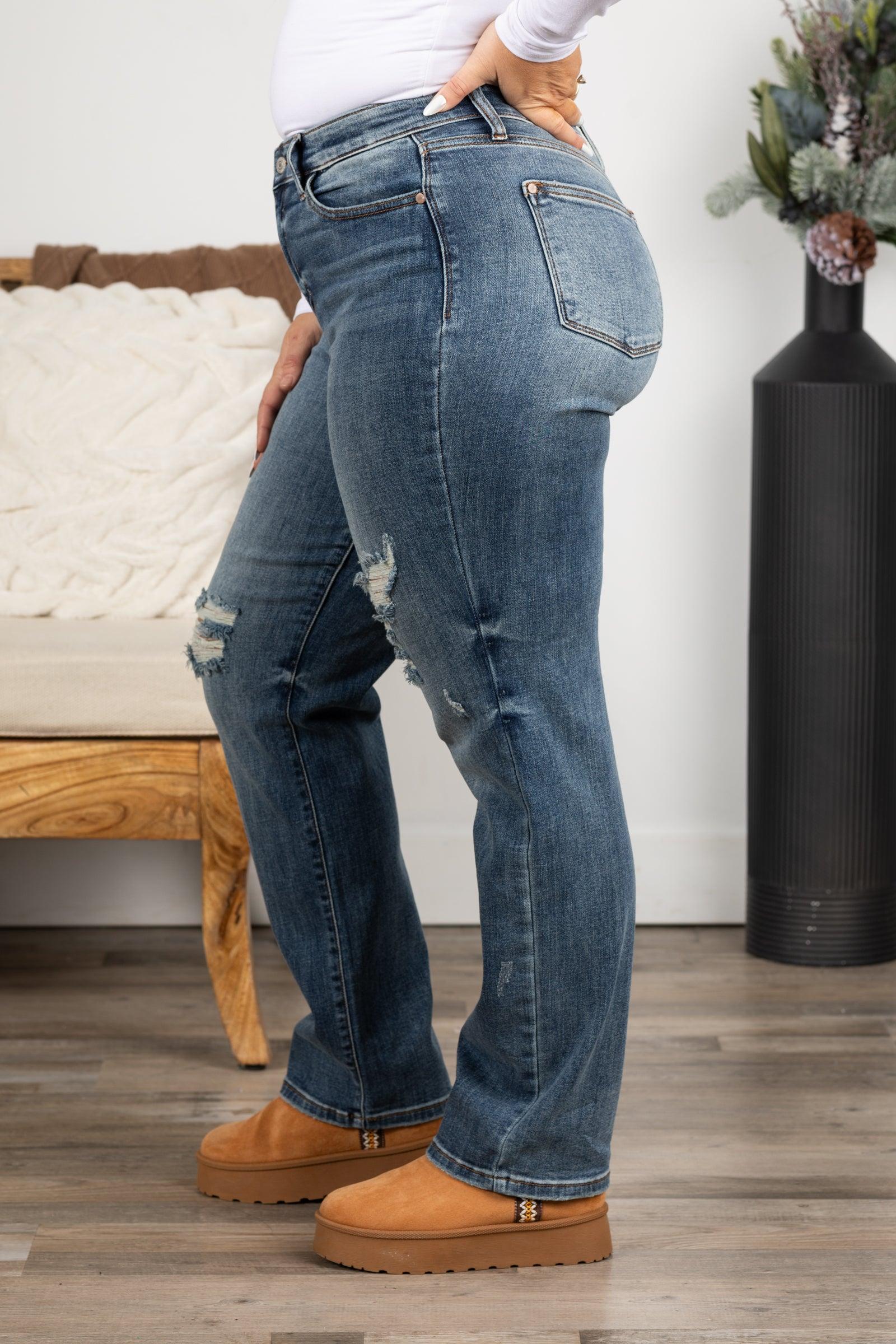 Judy Blue High Waist Dad Straight Jeans Product Image