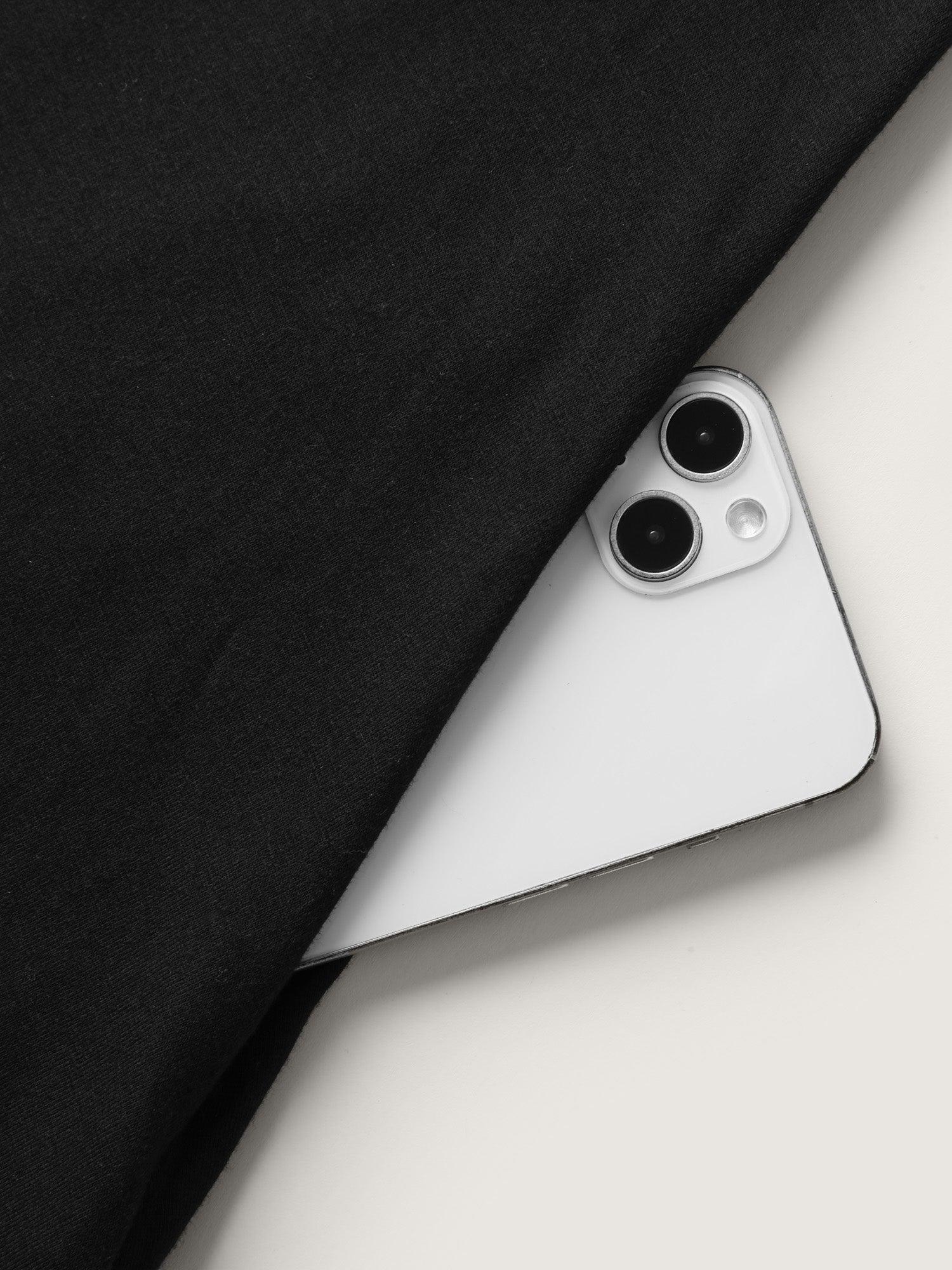 Solid Tassels Trim Pocket Asymmetrical Hem T-shirt Female Product Image