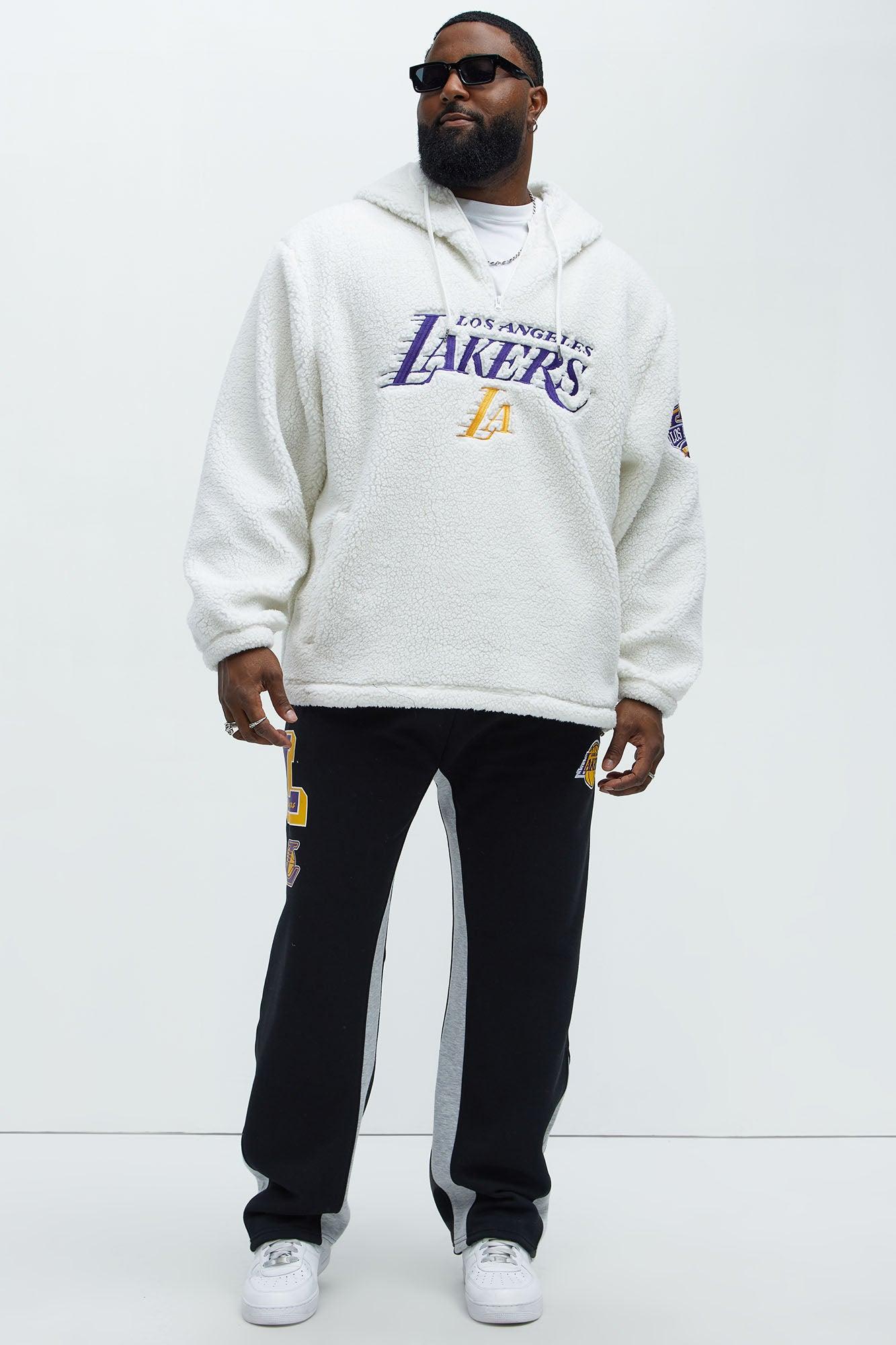 Lakers Sherpa Hoodie - White Product Image