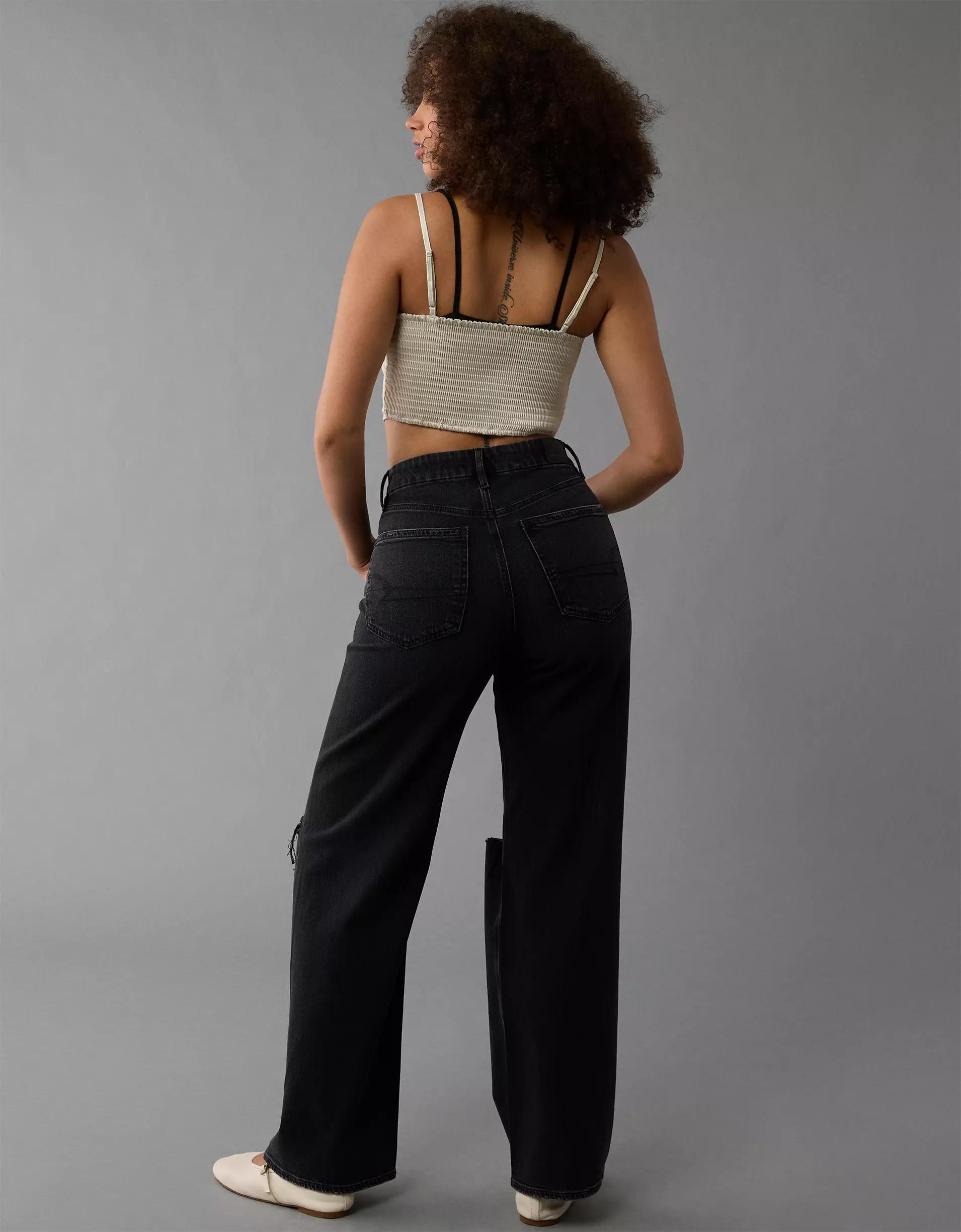 AE Strigid Ripped Curvy Super High-Waisted Baggy Straight Jean Product Image