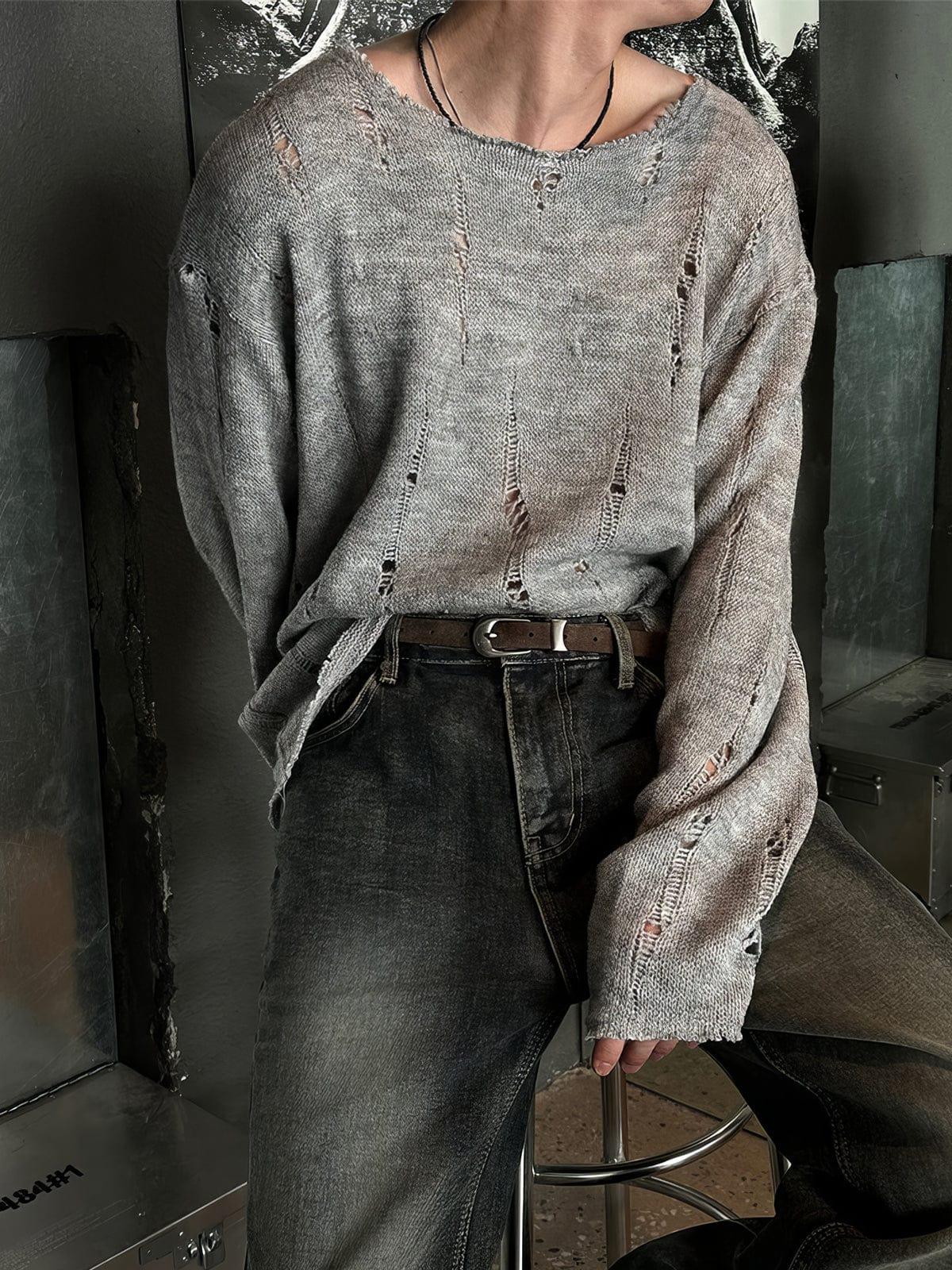 RT No. 12592 KNIT DISTRESSED LONGSLEEVE Product Image