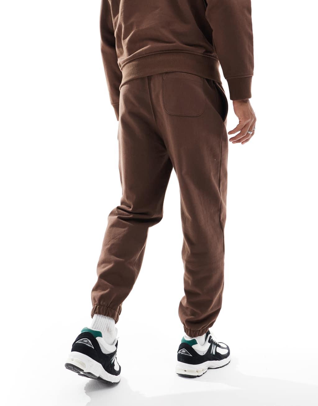 Polo Ralph Lauren script player logo relaxed fit heavyweight sweatpants in brown - part of a set Product Image