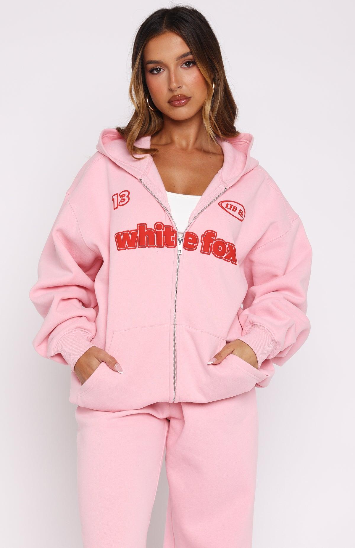 Ready To Go Zip Front Hoodie Pink Product Image