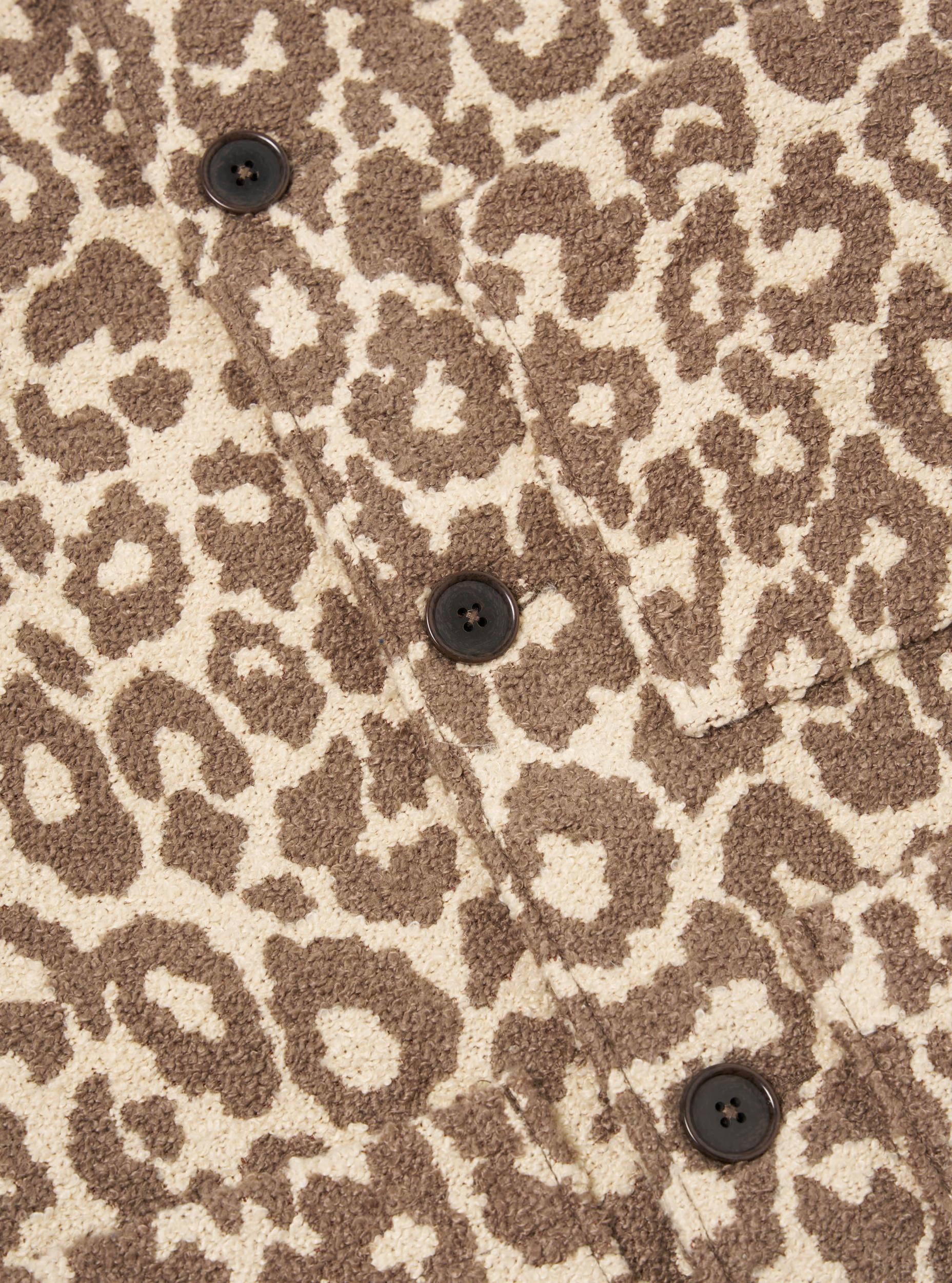 Universal Works Simple Bakers Jacket in Natural Crazy Leopard Product Image