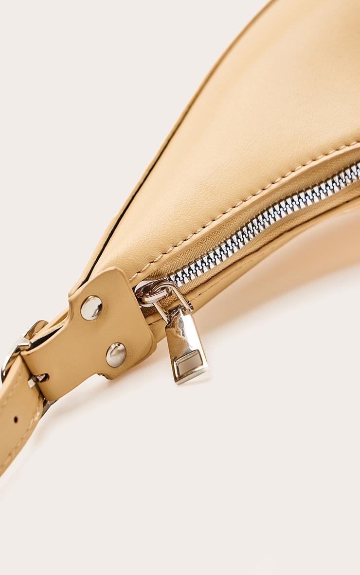 Butter Yellow Curved PU Shoulder Bag Product Image