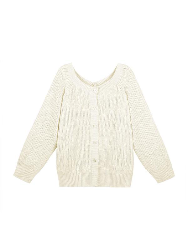 Solid Loose Breasted Knit Cardigan Product Image