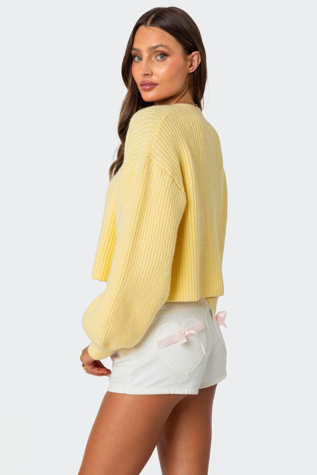 Sabrina Chunky Knit Cropped Cardigan Product Image