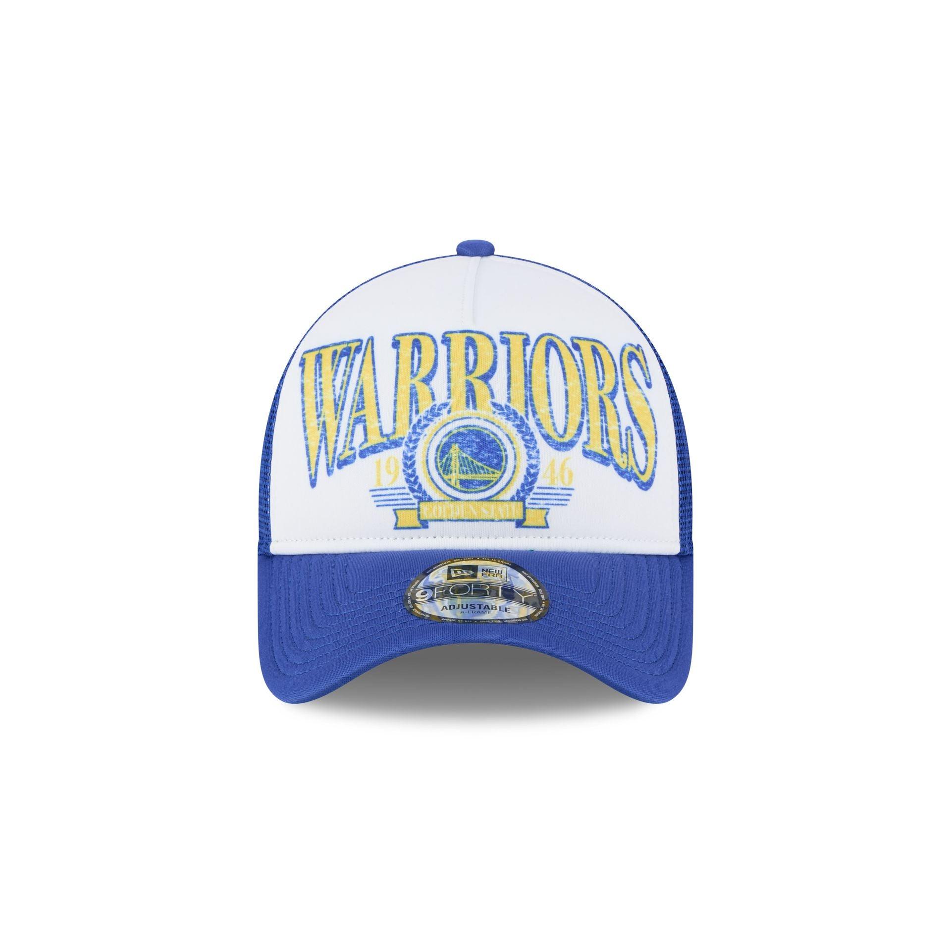 Golden State Warriors Distressed 9FORTY A-Frame Trucker Hat Male Product Image