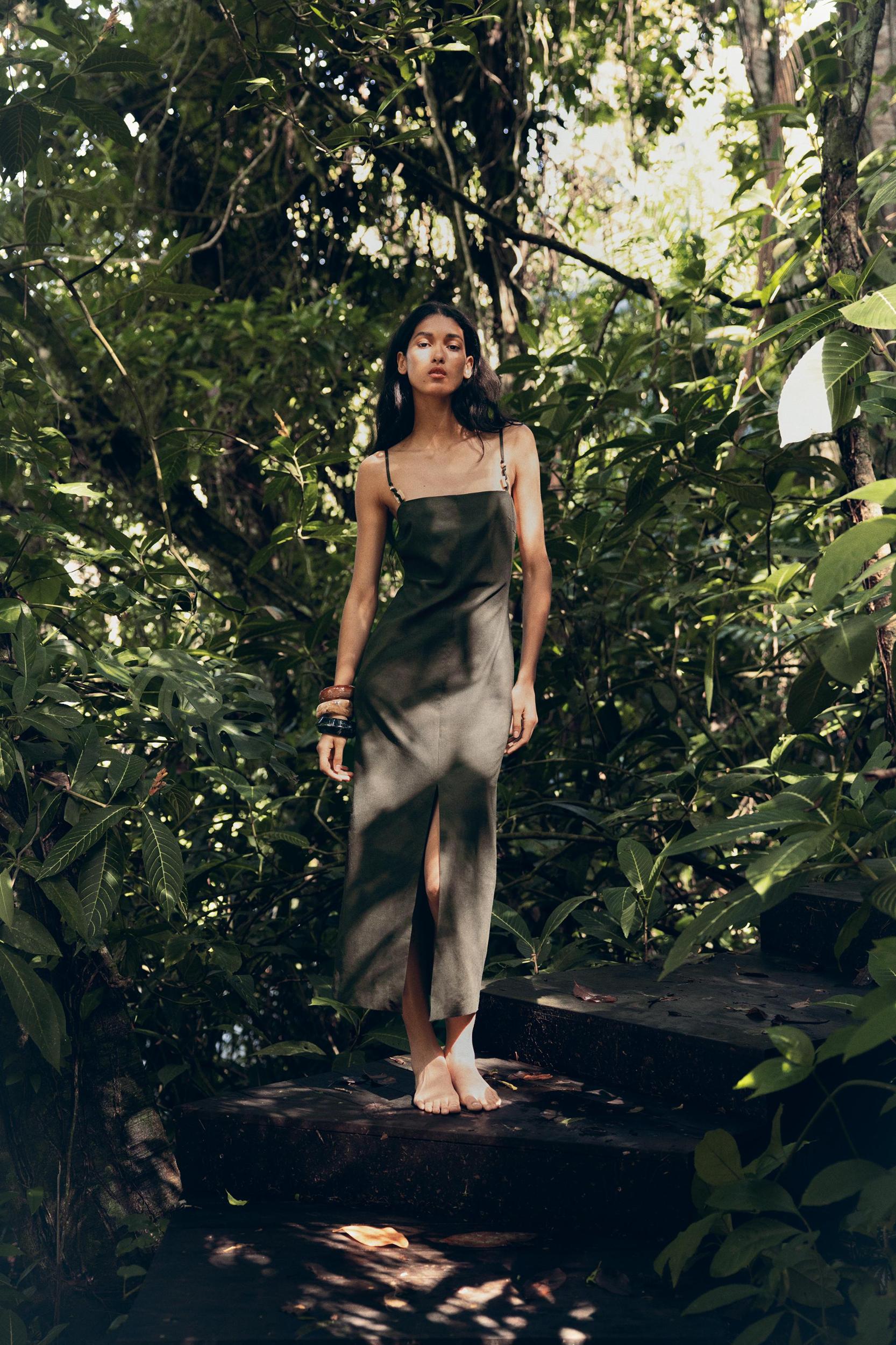 LINEN MIDI DRESS Product Image