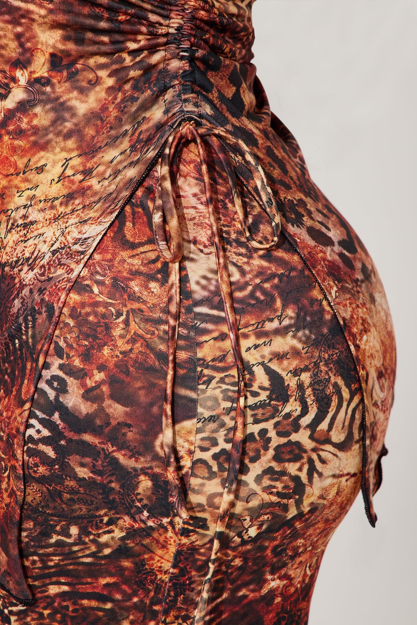 Yailin Strapless Wide Leg Jumpsuit - Brown Combo Female Product Image