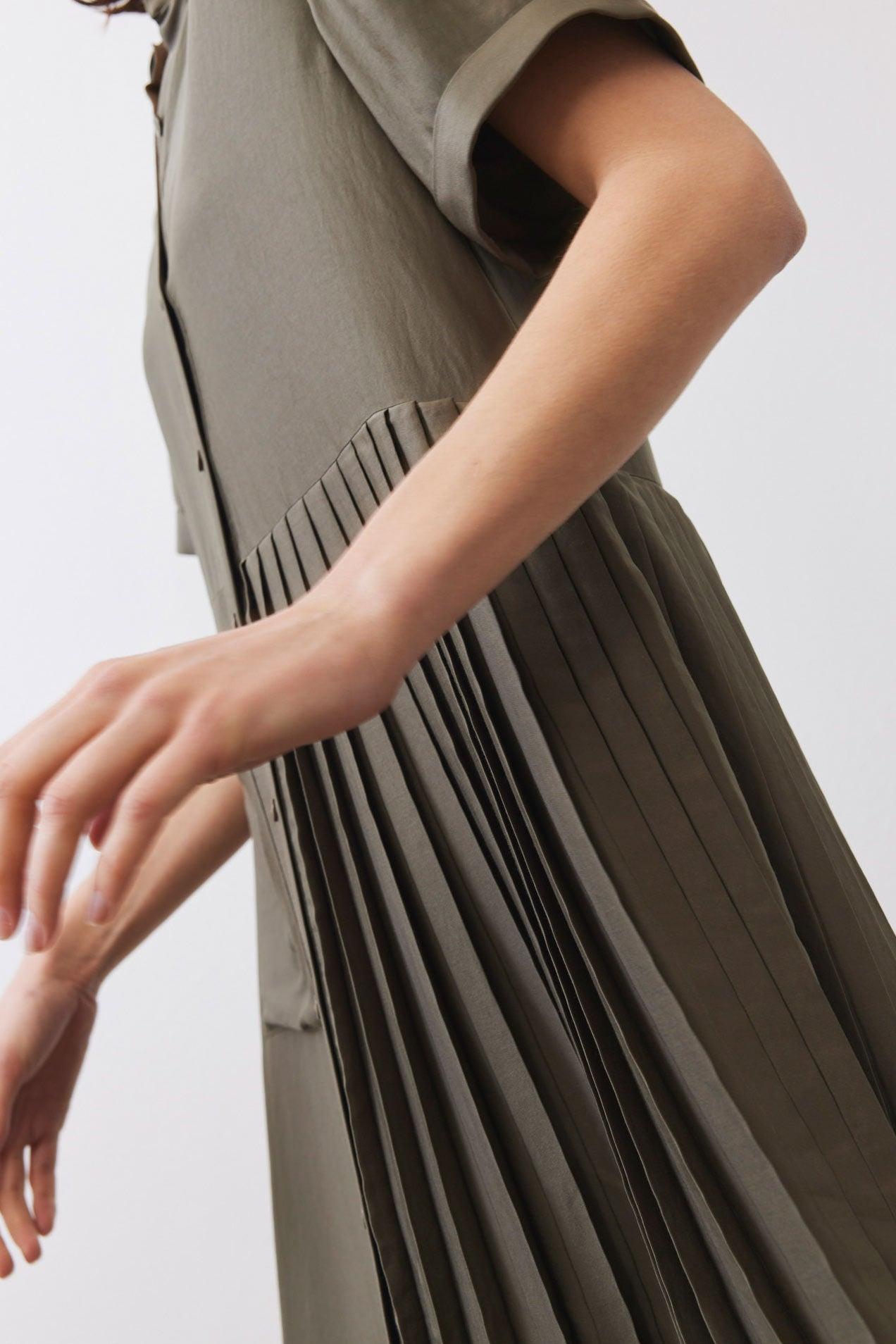 One-Sided Pleated Slinky Dress Product Image