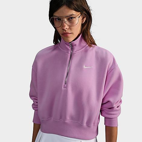 Womens Nike Sportswear Phoenix Fleece Oversized Half-Zip Crop Sweatshirt Product Image