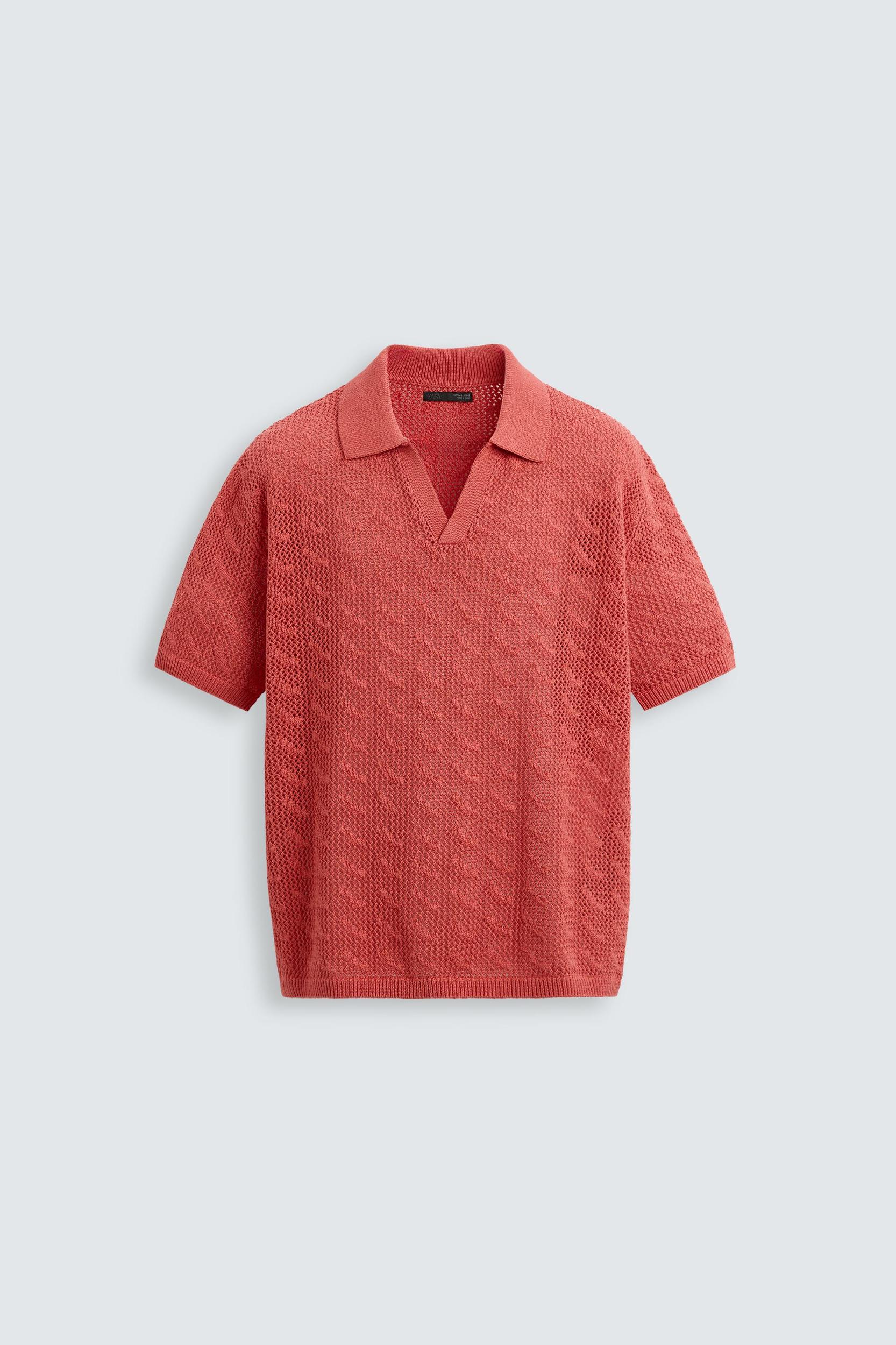 OPEN STITCH KNIT POLO SHIRT Product Image