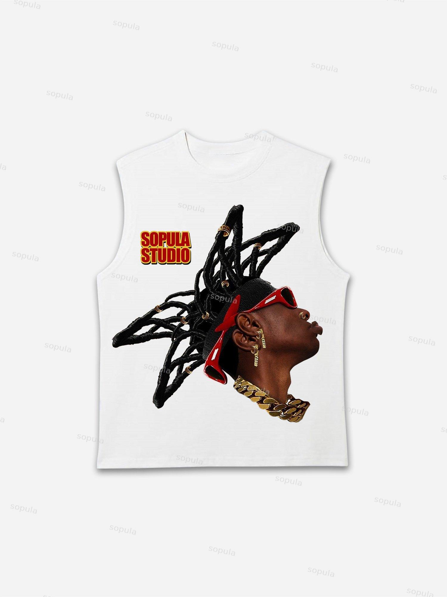 Street Drip Portrait Print Tank Top Product Image