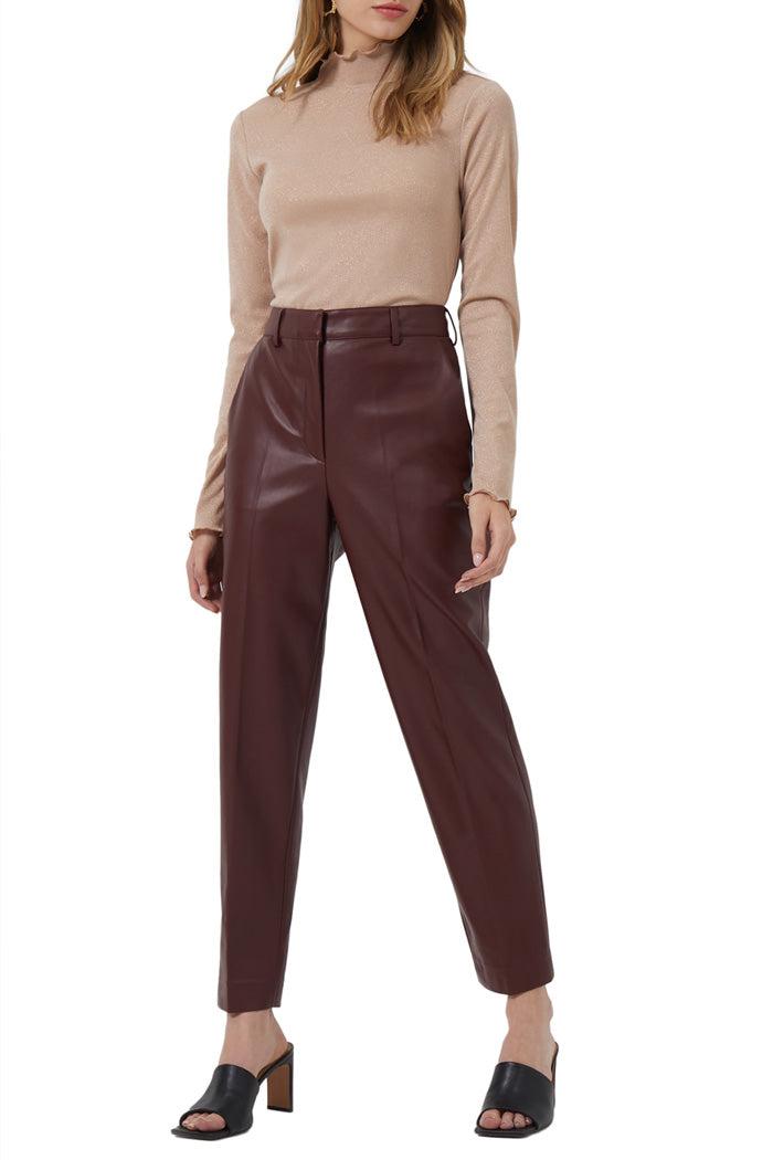 Vegan Leather Tapered Trousers Product Image
