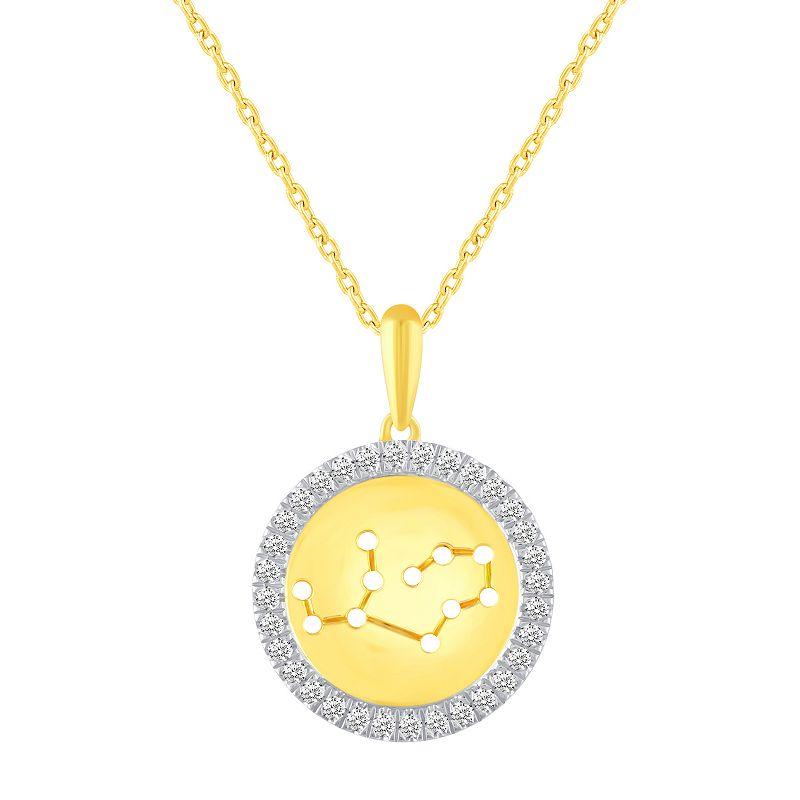 Royal Aura 1/4 Carat T.W. Diamond Halo Zodiac Pendant Necklace, Women's,  Product Image