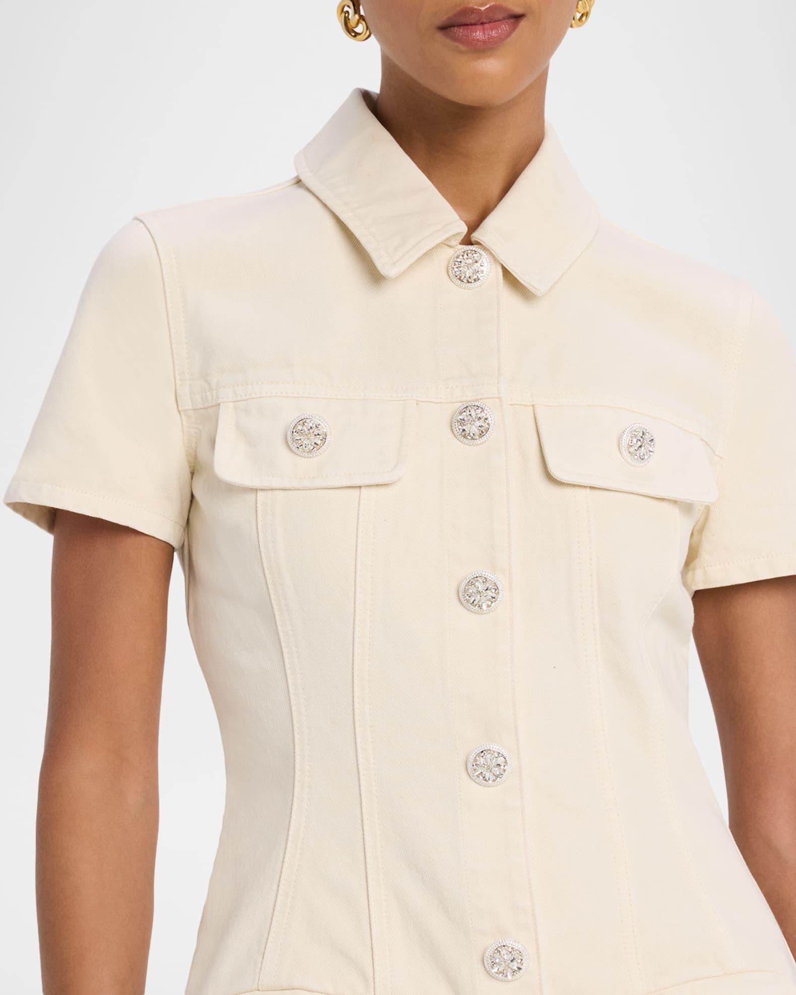 Structured Denim Mini Dress Product Image