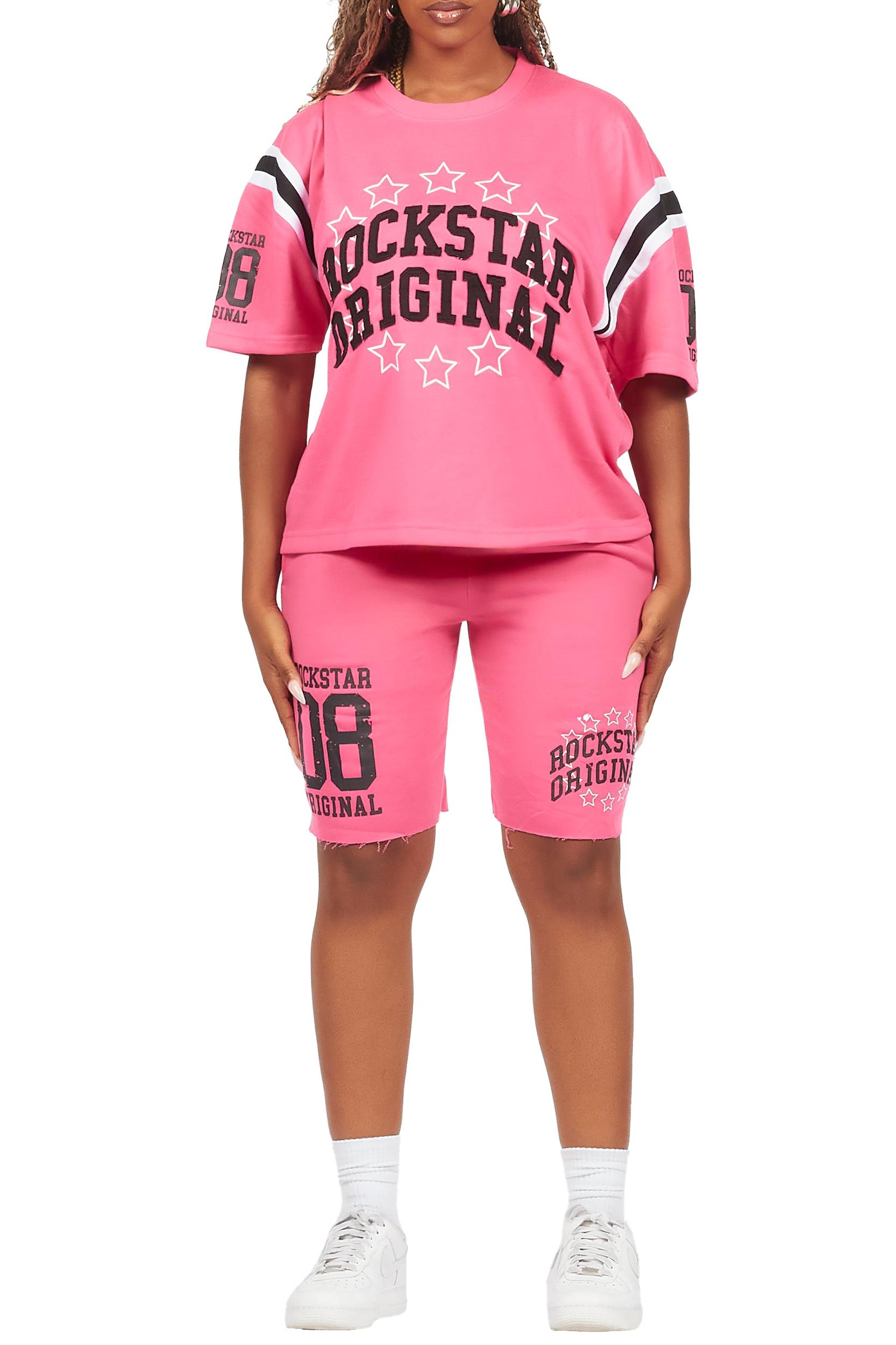 Ronnica Hot Pink T-Shirt Short Set Female Product Image