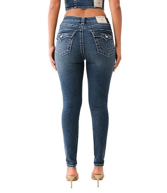 True Religion Jennie High Rise Crystal Flap Skinny Jean Product Image