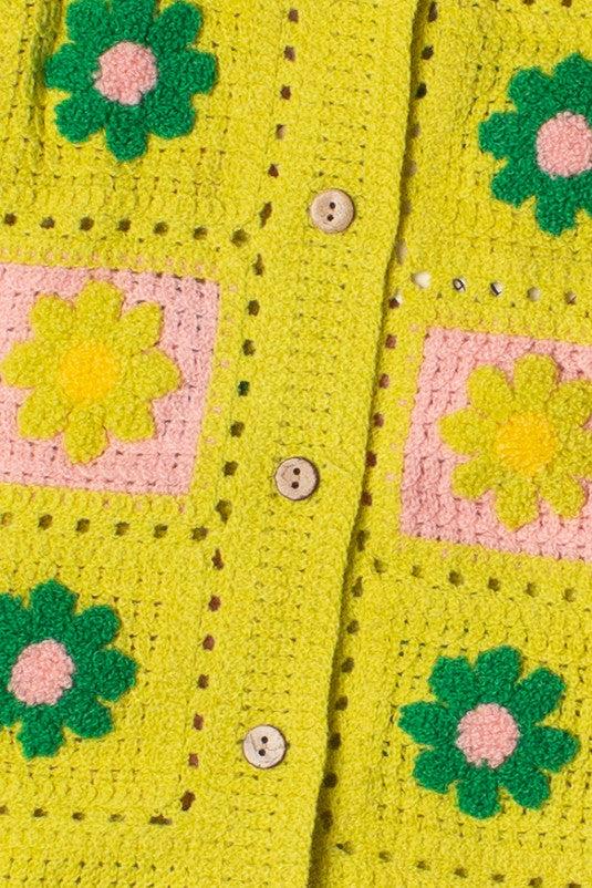 Flower Crochet Cardigan Product Image