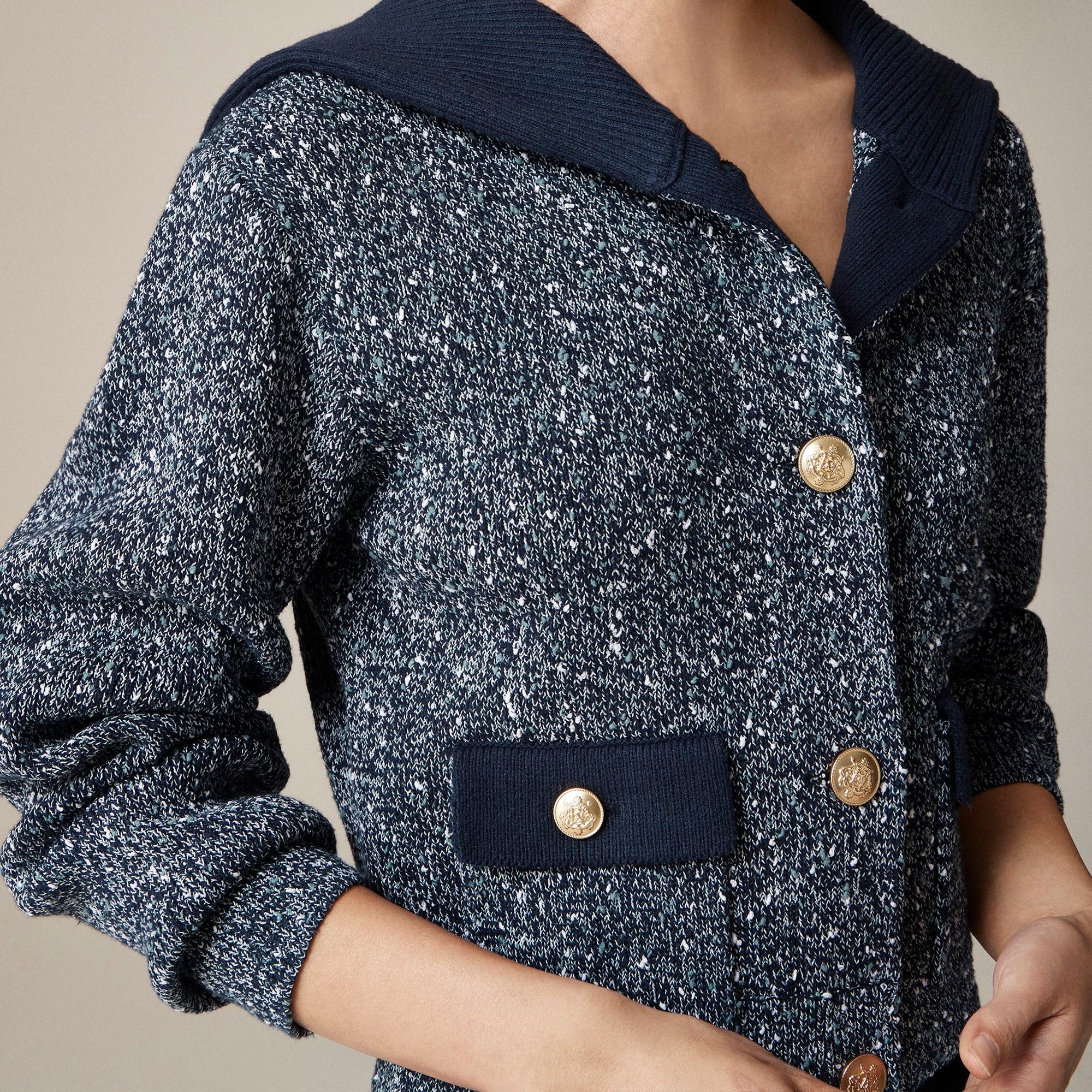 Marled sailor-collar cardigan Product Image