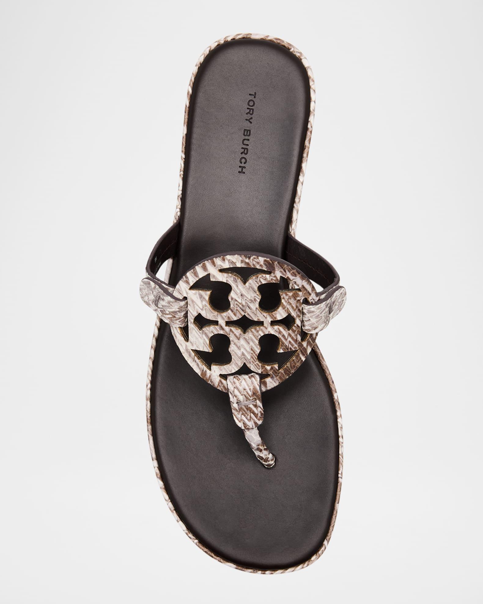 Miller Snake-Embossed Logo Wedge Thong Sandals Product Image