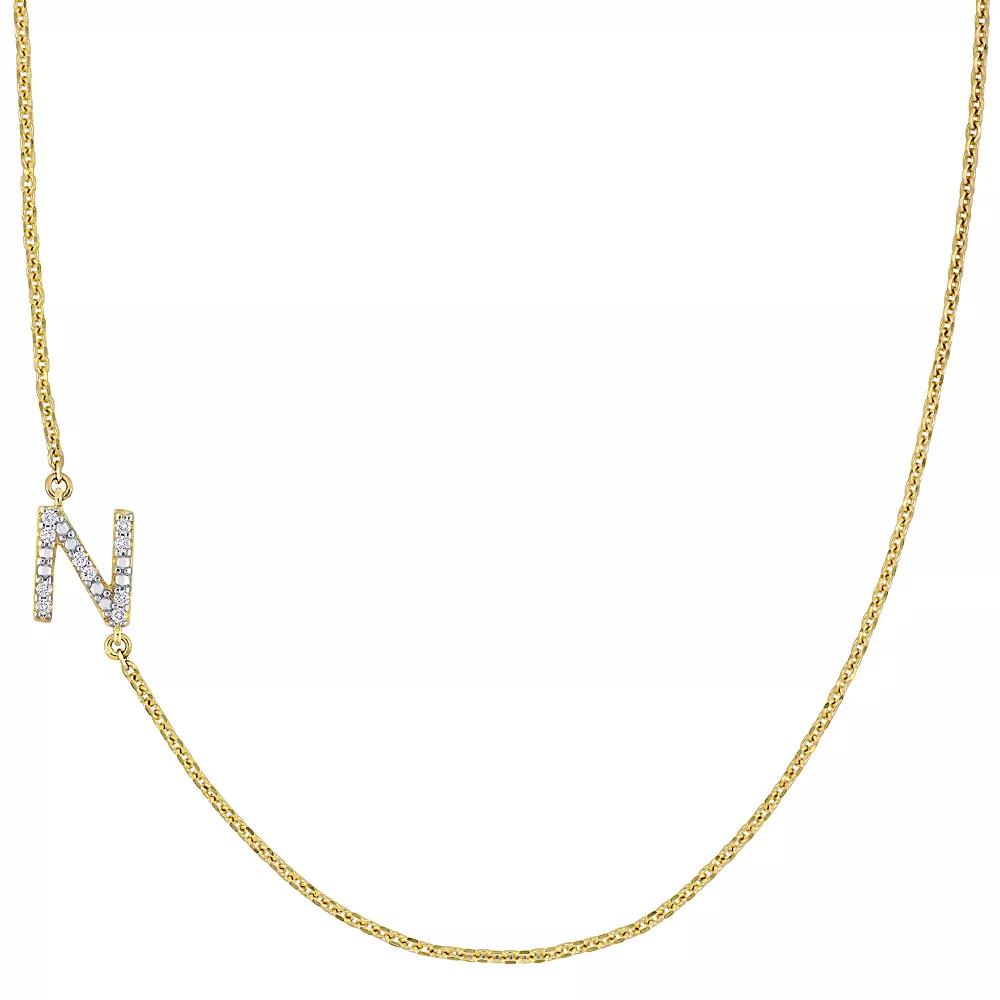 Stella Grace 14k Gold Diamond Accent Initial Necklace, Women's,  Product Image