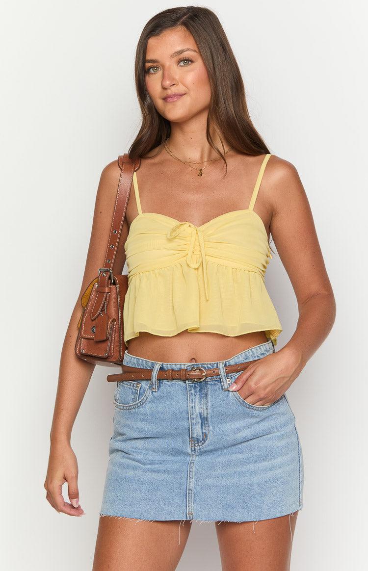 Zyra Yellow Crop Top Girls Product Image