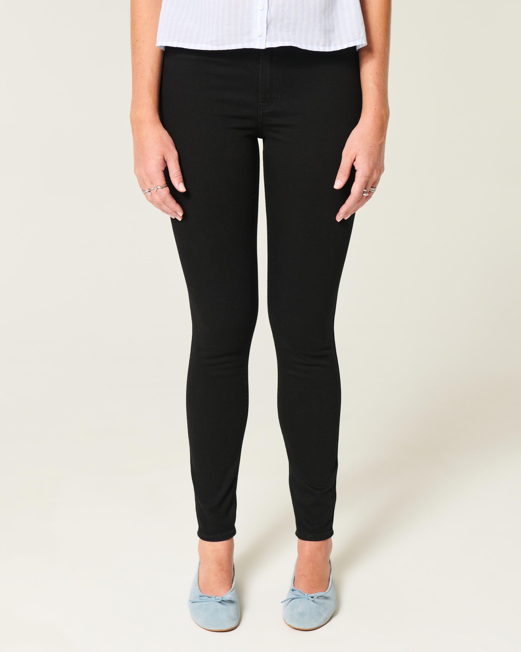 High-Rise Black Jean Leggings Product Image