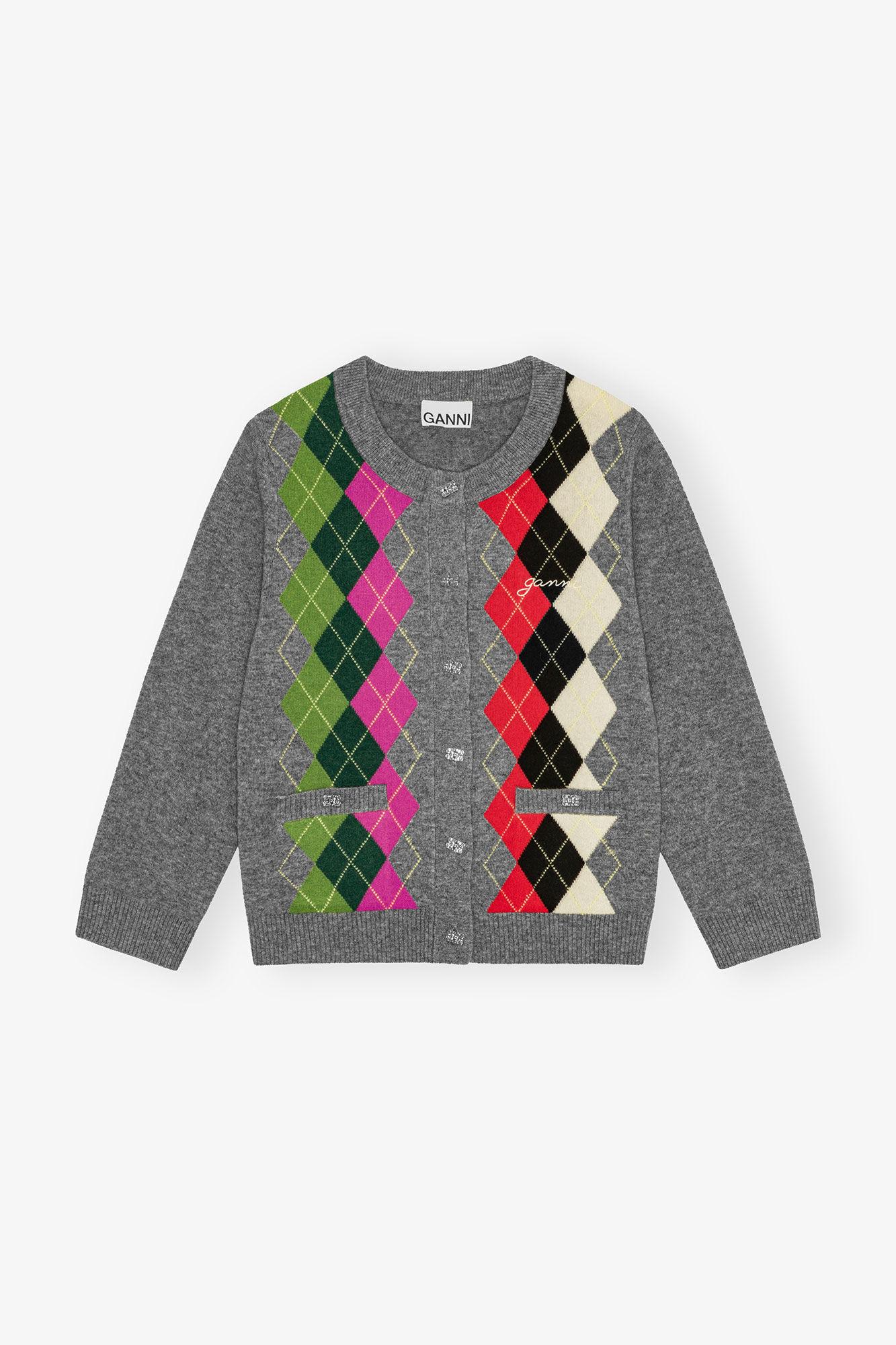 Grey Check Cardigan Product Image