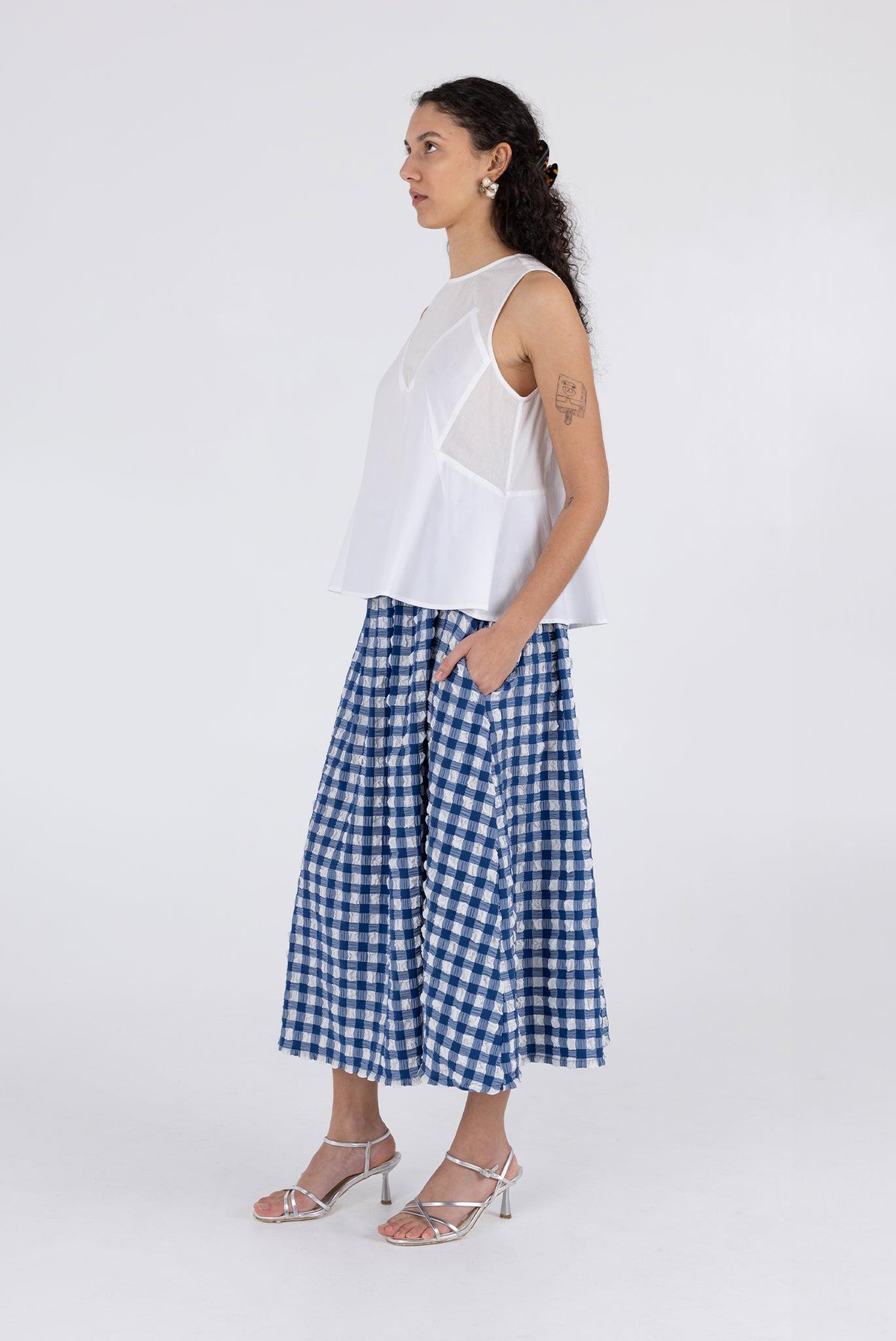 Saturday Skirt - Navy Check Product Image