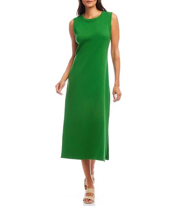 Karen Kane Crew Neck Sleeveless Ribbed Column Midi Dress Product Image