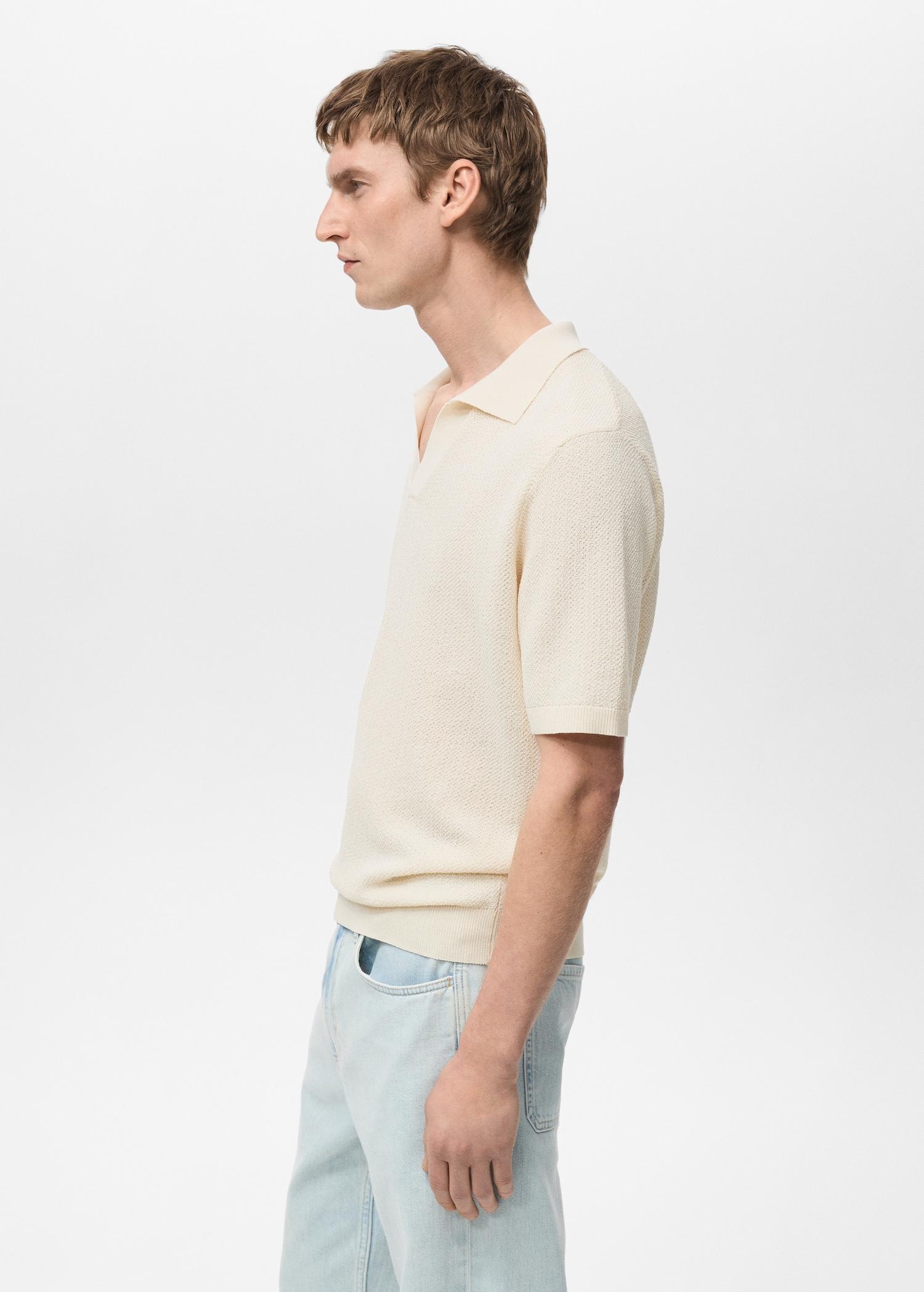 Fine-knit polo shirt - Men | MANGO USA Product Image