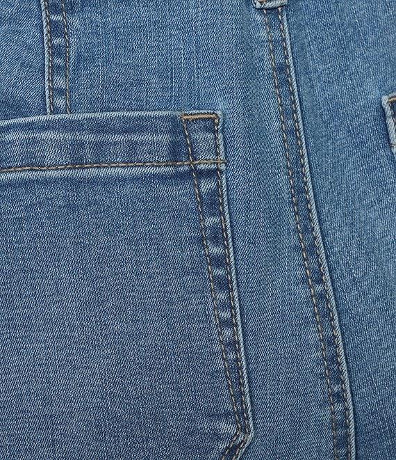 Westbound Petite High Rise Patch Pocket Straight Leg Pull-On Denim Pants Product Image