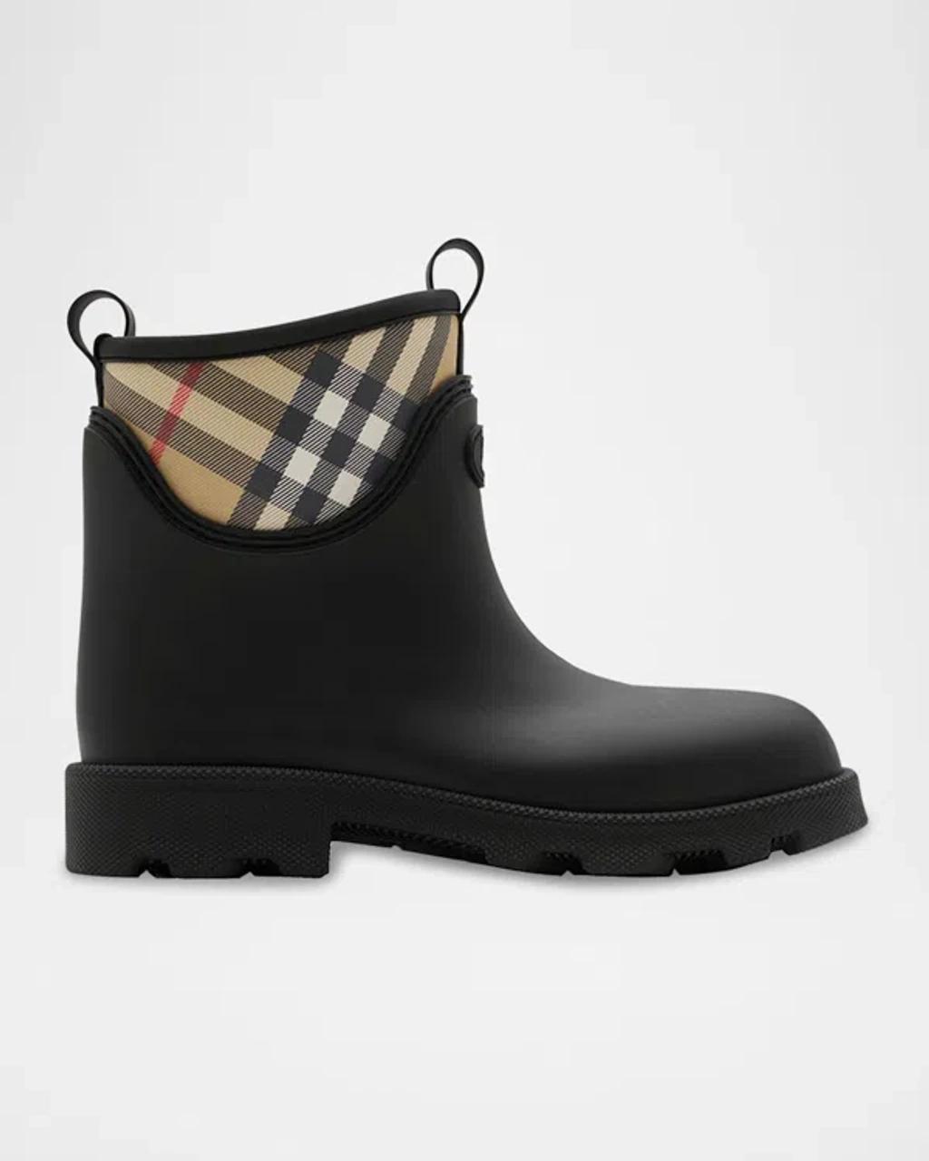 BURBERRY Women Marsh Stamp Rubber Ankle Boots In Gray Product Image