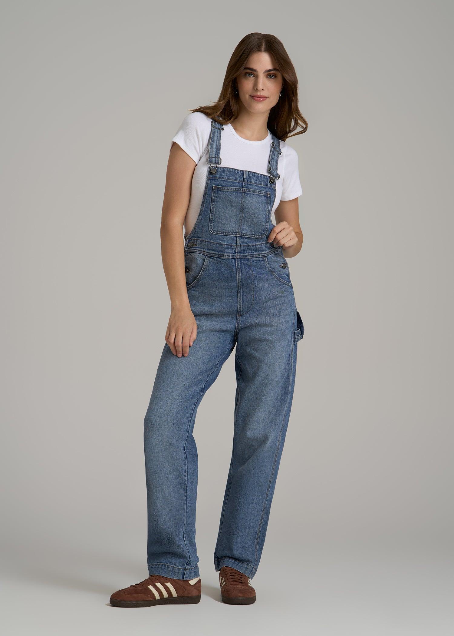 Denim Overalls for Tall Women in Malibu Blue Female Product Image